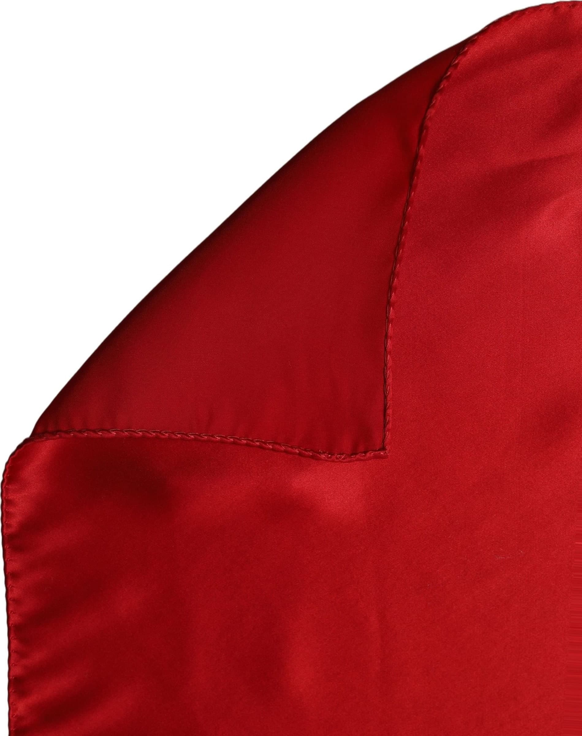 Dolce & Gabbana Red Satin Silk Foulard Handkerchief Scarf - 3