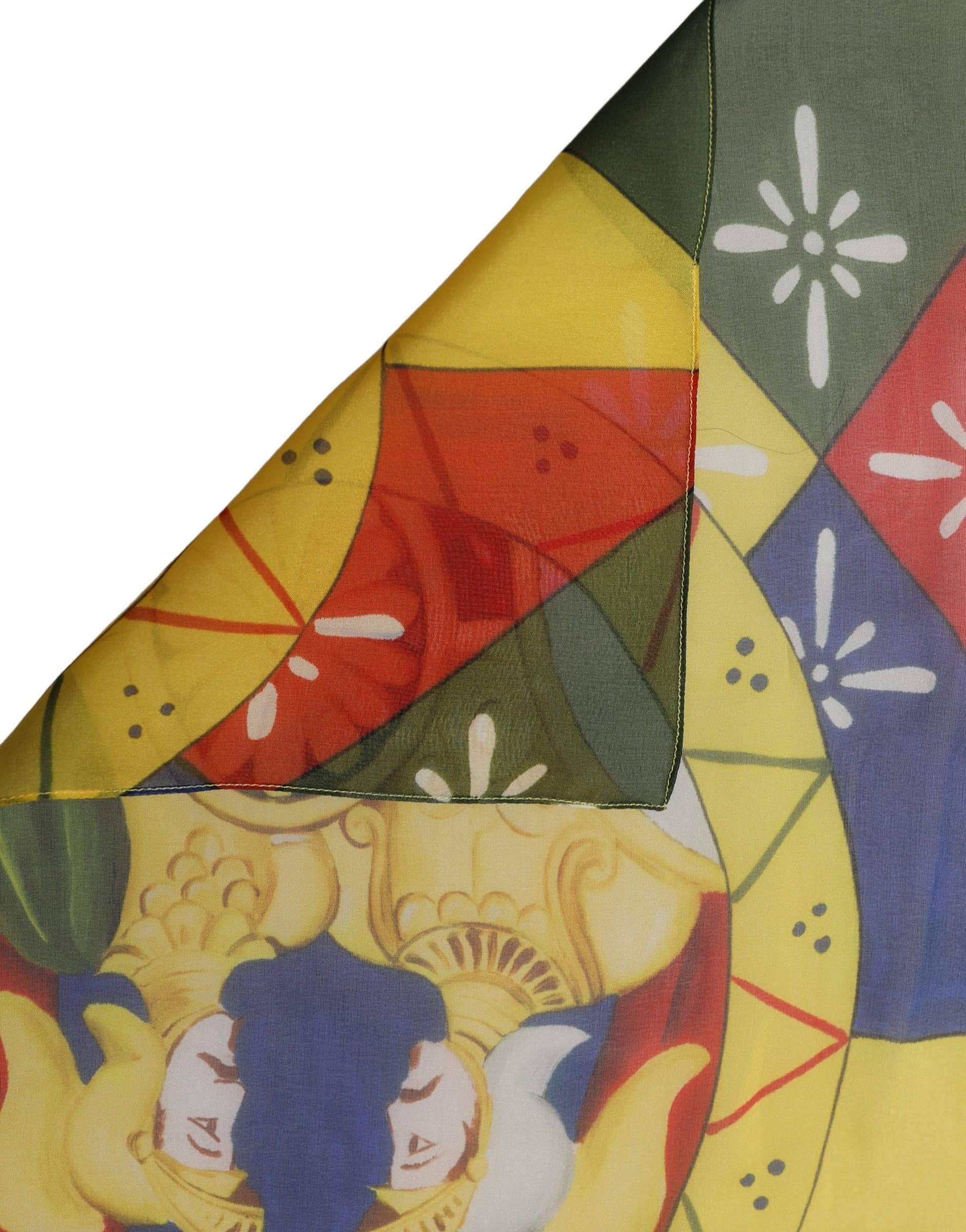 Dolce & Gabbana Multicolor Silk Printed Square Foulard Scarf - 3
