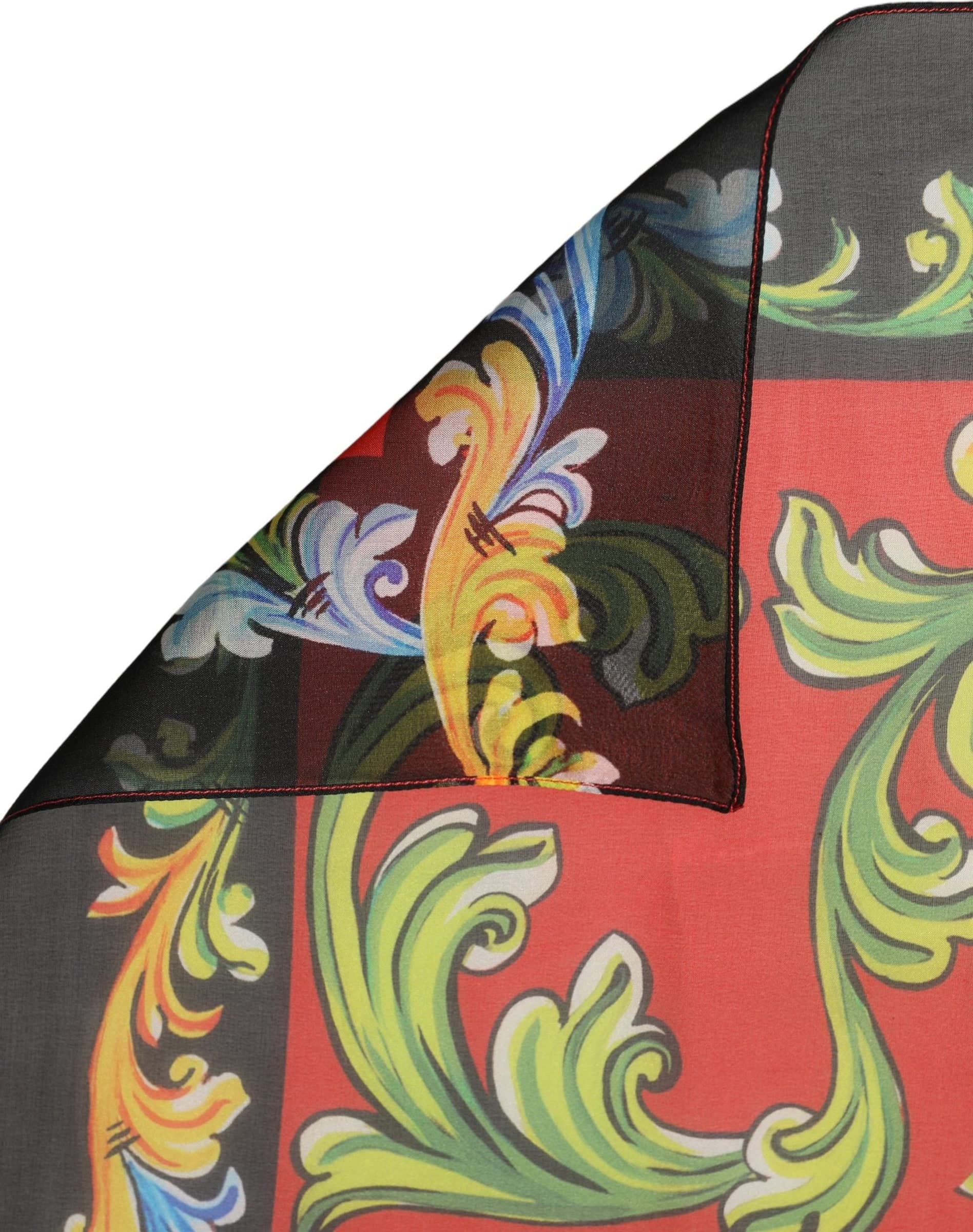 Dolce & Gabbana Multicolor Silk Printed Square Foulard Scarf - 3