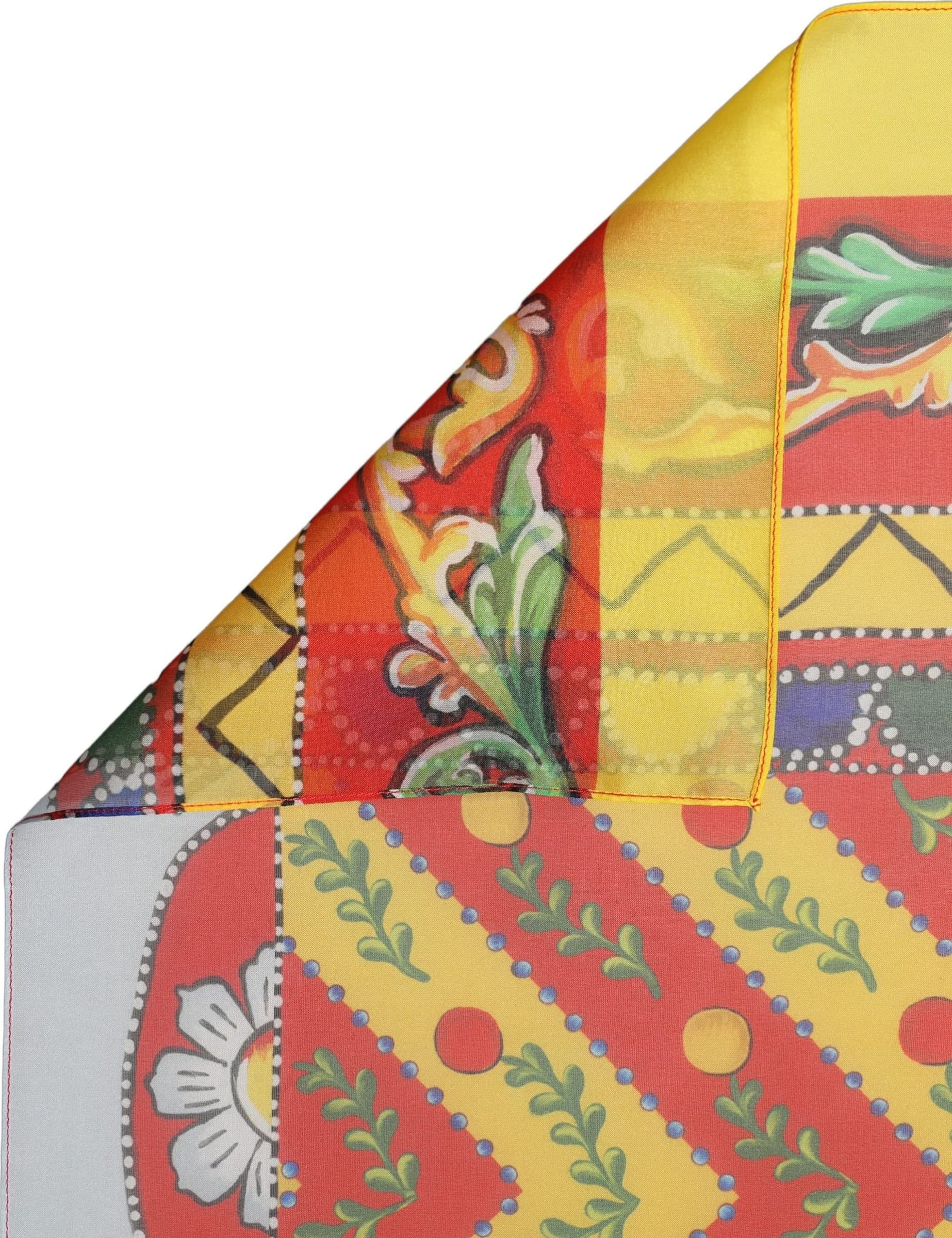 Dolce & Gabbana Multicolor Silk Printed Square Foulard Scarf - 3