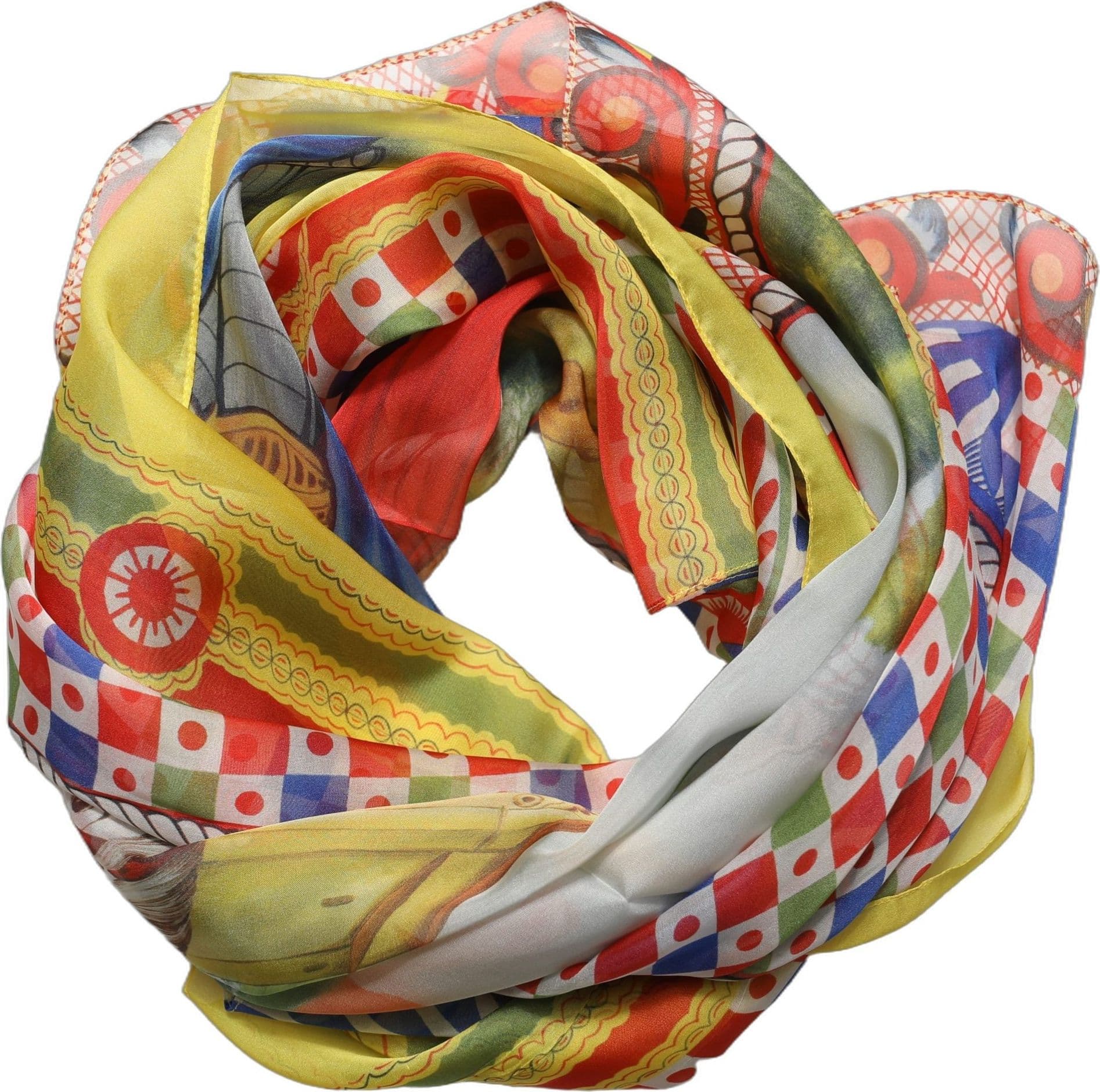Dolce & Gabbana Multicolor Silk Carretto Foulard Scarf - 2