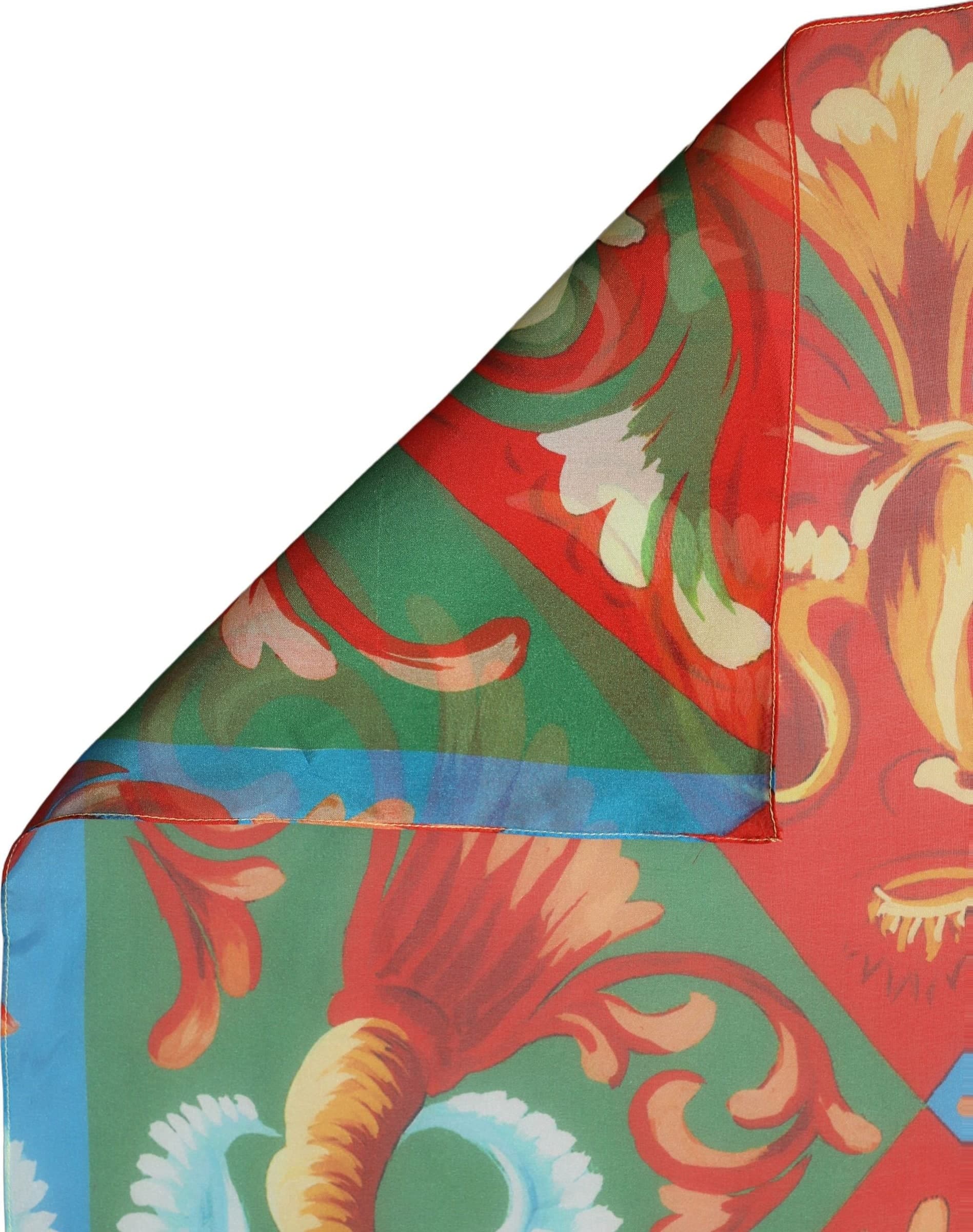 Dolce & Gabbana Multicolor Silk Printed Square Foulard Scarf - 2