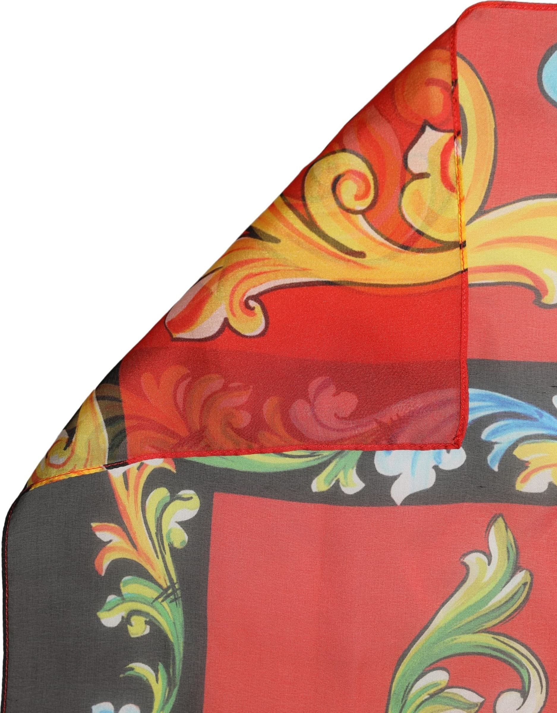 Dolce & Gabbana Multicolor Silk Printed Square Foulard Scarf - 3
