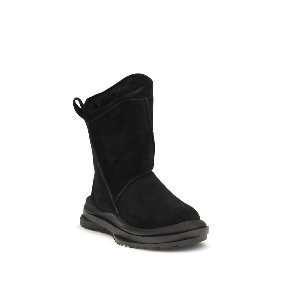 UGG Black Suede Leather Flat Boots - 2