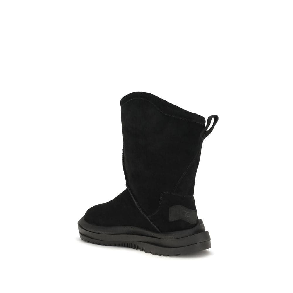 UGG Black Suede Leather Flat Boots - 3