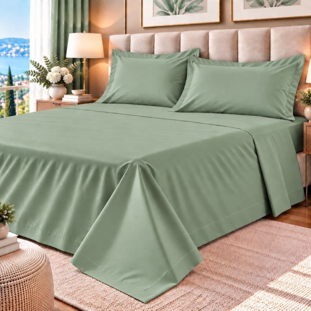 Lenzuola Matrimoniali Cotone Botticelli Home Solid Color - 1
