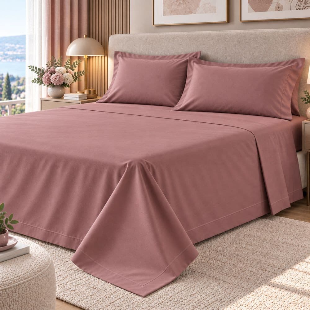 Lenzuola Matrimoniali Cotone Botticelli Home Solid Color - 19