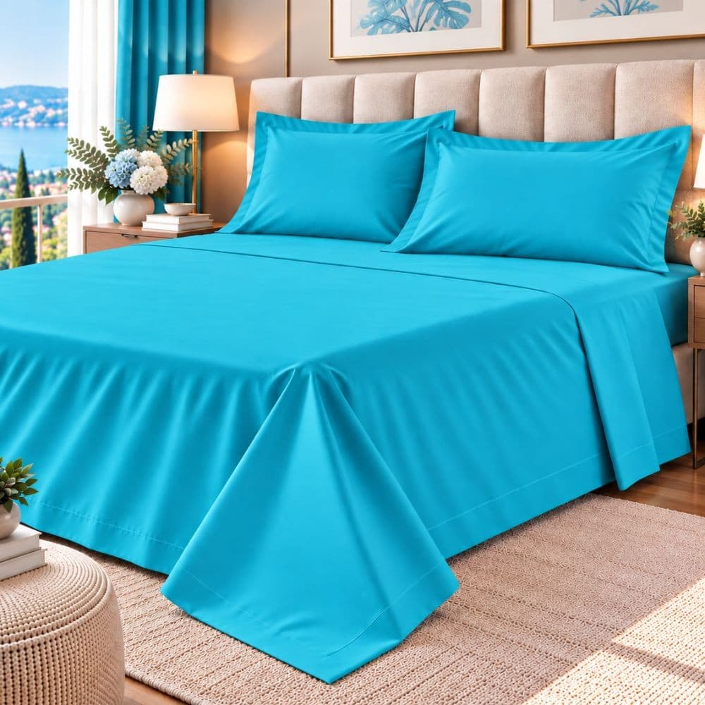 Lenzuola Matrimoniali Cotone Botticelli Home Solid Color - 5