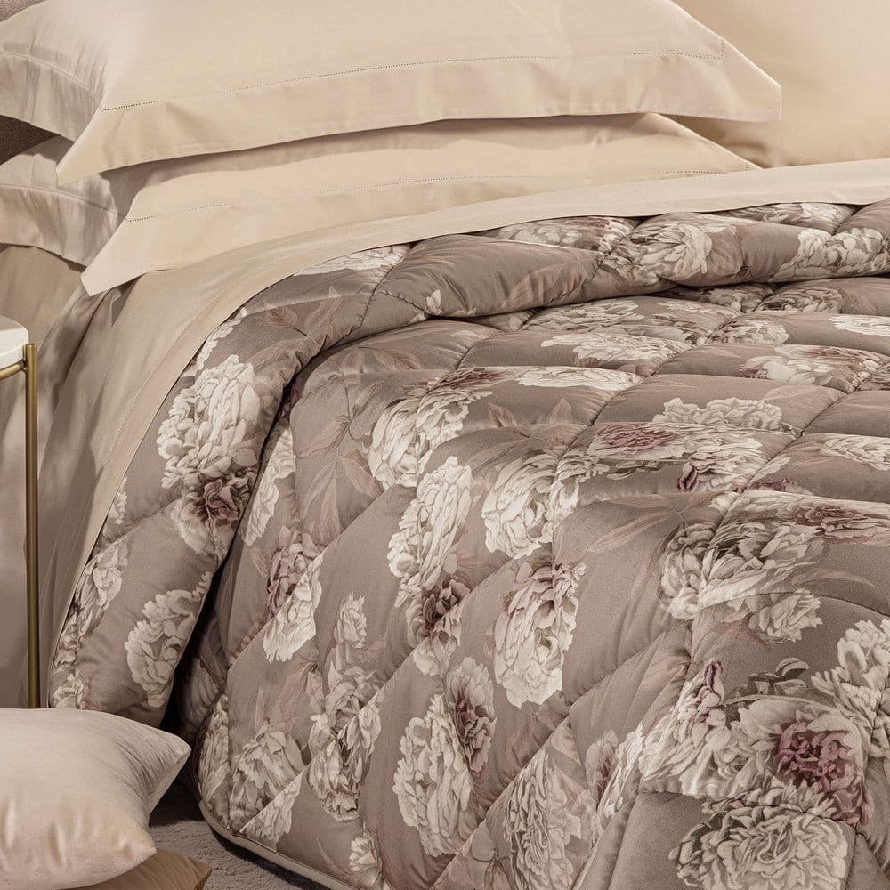 Trapunta Matrimoniale Leggera Velluto Caleffi Rosa Bianca - 3