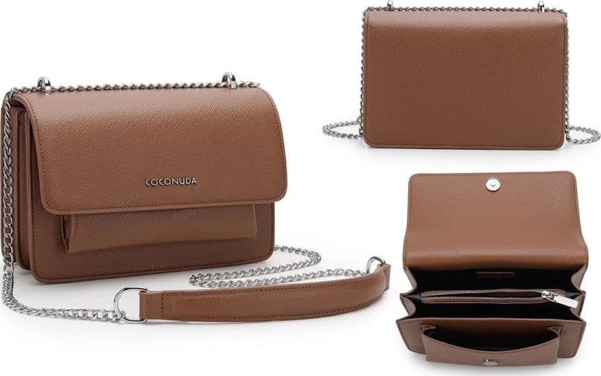 Borsa a tracolla Coconuda in pelle con catena - 2