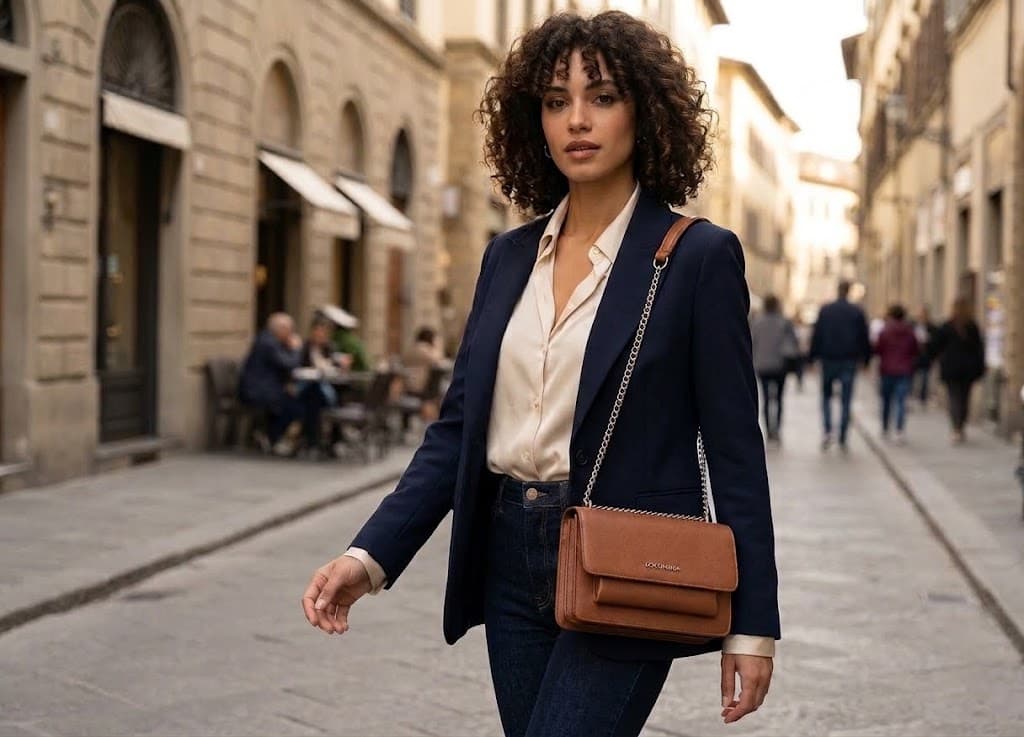 Borsa a tracolla Coconuda in pelle con catena - 3