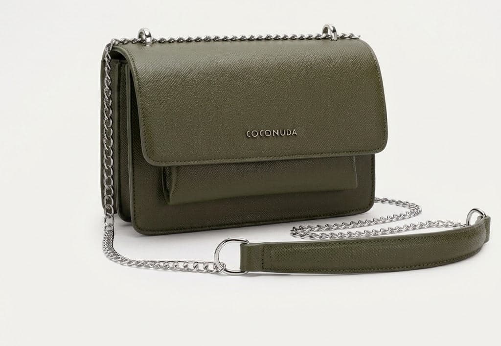 Borsa a tracolla Coconuda in pelle con catena - 4
