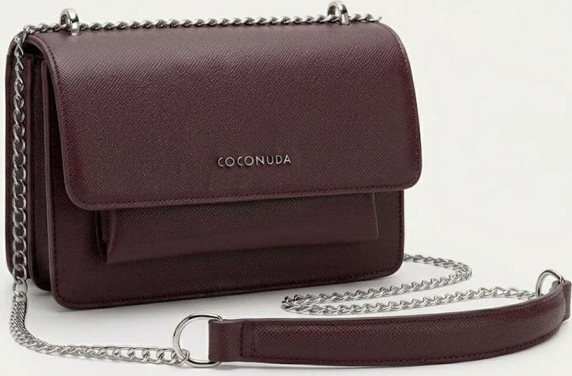 Borsa a tracolla Coconuda in pelle con catena - 5