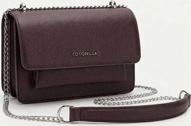 Borsa a tracolla Coconuda in pelle con catena - 6