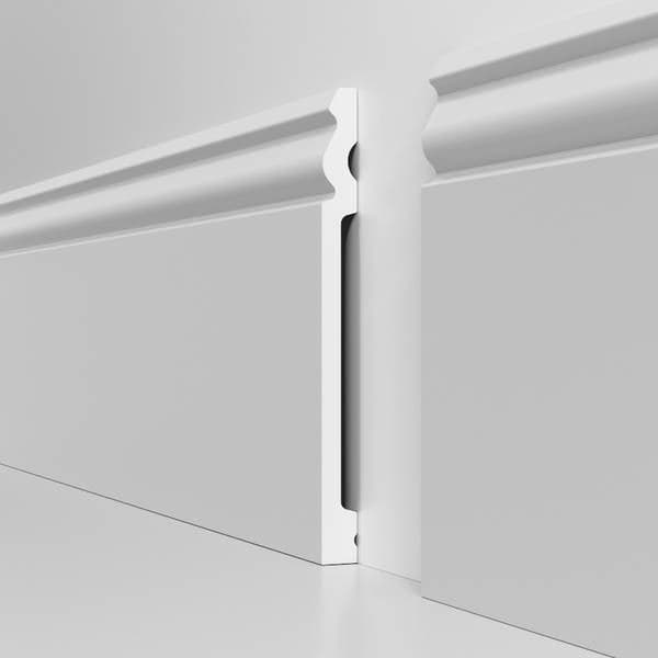 Battiscopa RESISTO in polimeri extracompatti mod. DUCALE Bianco mis. 180x15mm (prezzo al metro) - 3