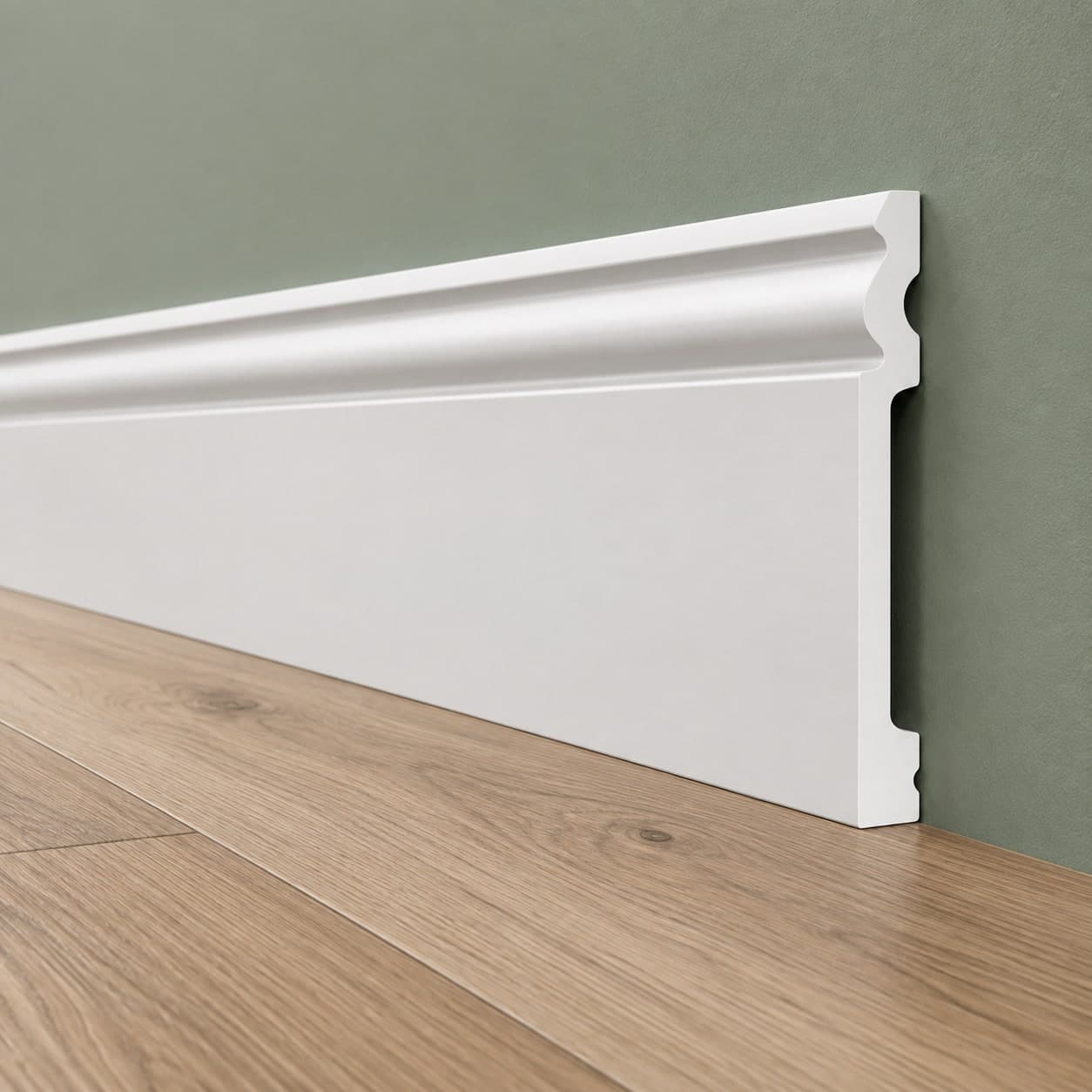 Battiscopa RESISTO in polimeri extracompatti mod. DUCALE Bianco mis. 180x15mm (prezzo al metro) - 4