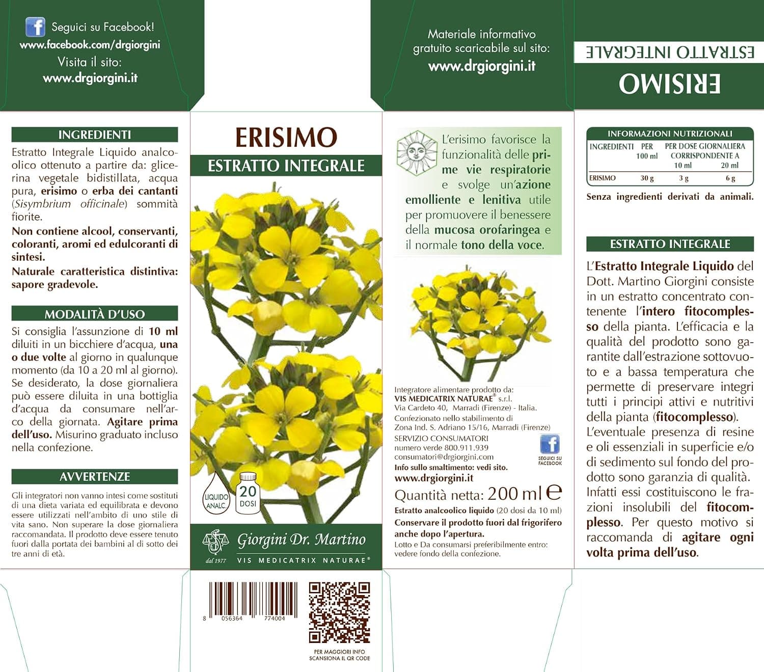 Dr. Giorgini ERISIMO Estratto Integrale Liquido Analcoolico - 200 ml - 3