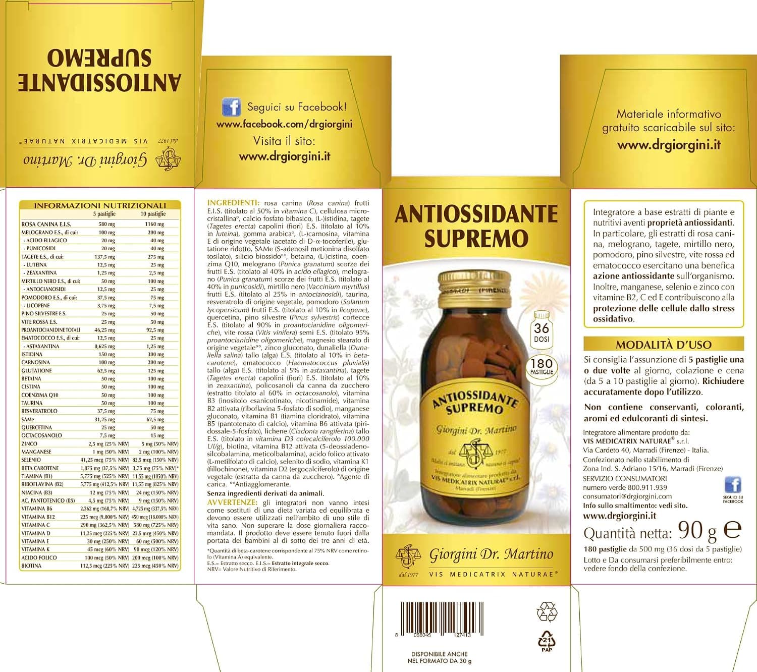 Dr Giorgini ANTIOSSIDANTE SUPREMO - 90 g - 4