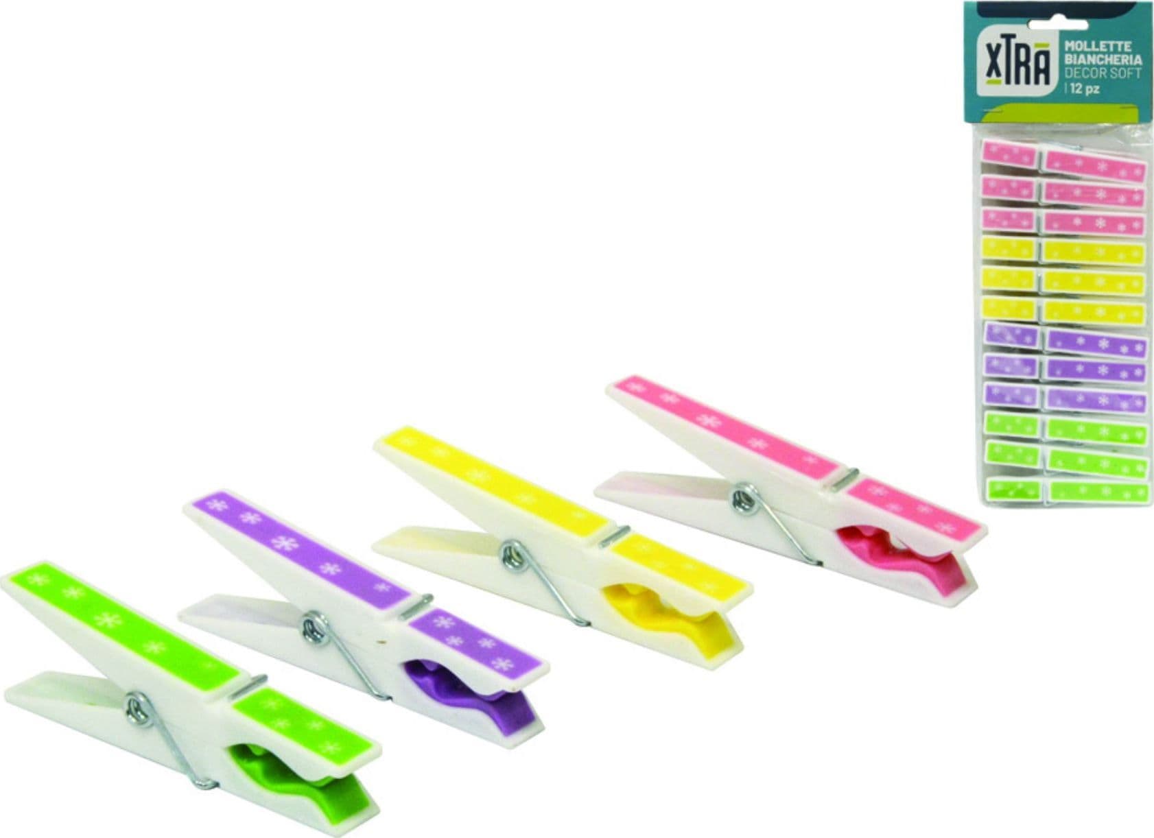 Mollette biancheria decor soft in gomma termoplastica   144 pz    cm.8,2x1,7 - - 4