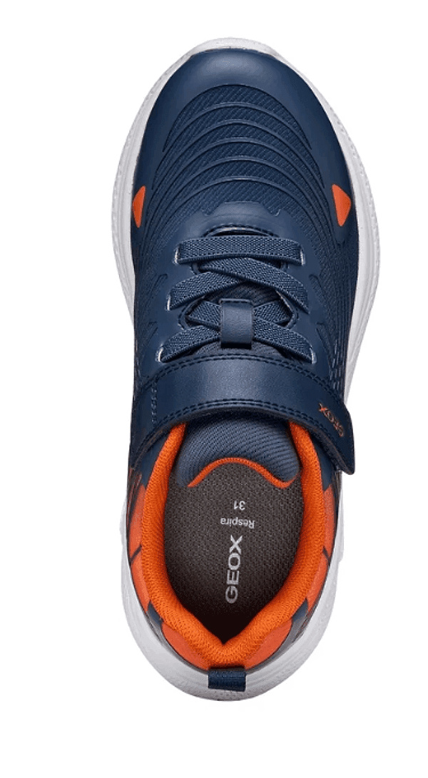 Sneakers da Bambino Blu con strappo e suola traspirante Geox - 4