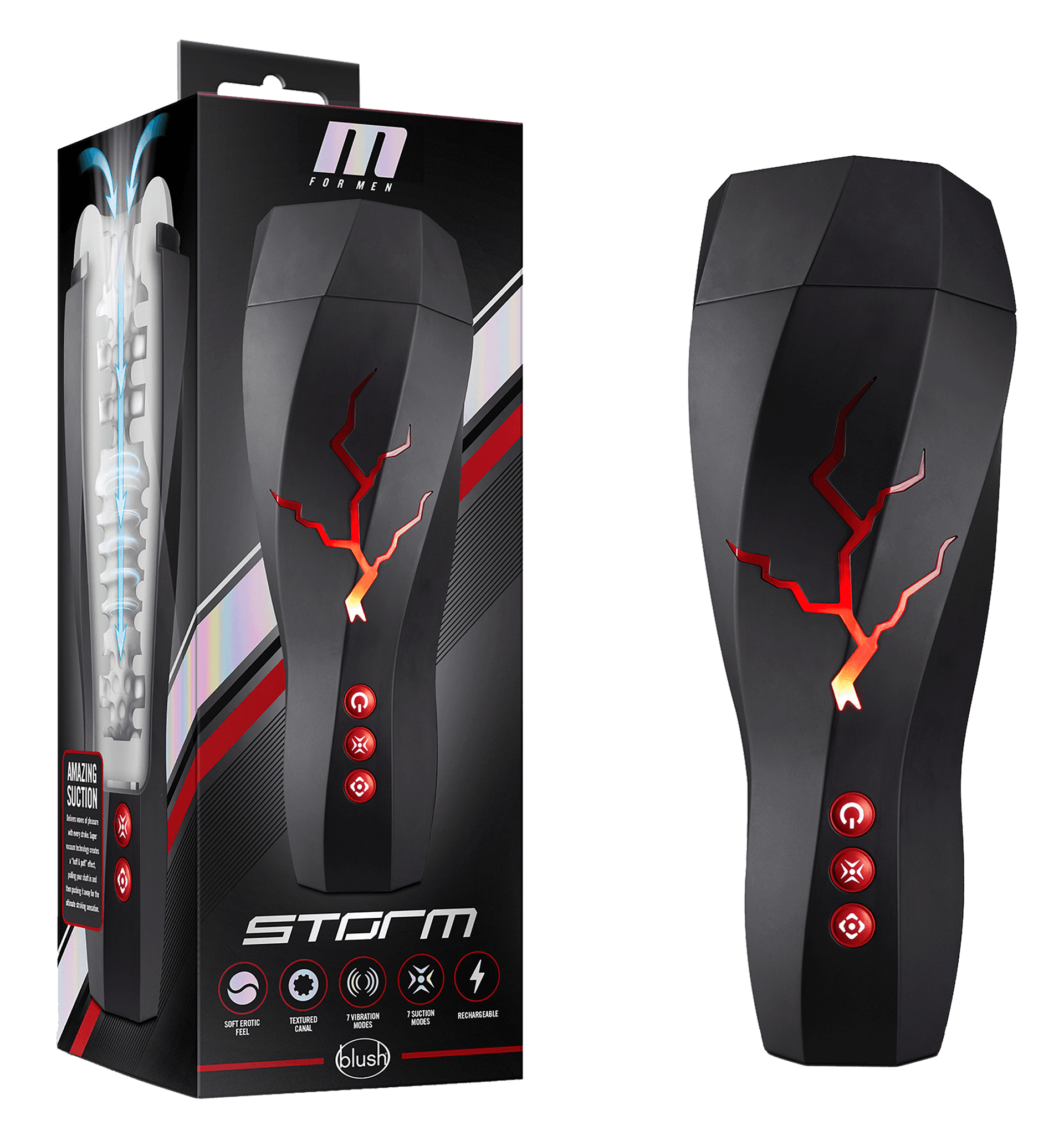 Masturbatore Storm automatico 7 x suzione Milking 7 x vibrazioni suoni gemiti cuffie - 7