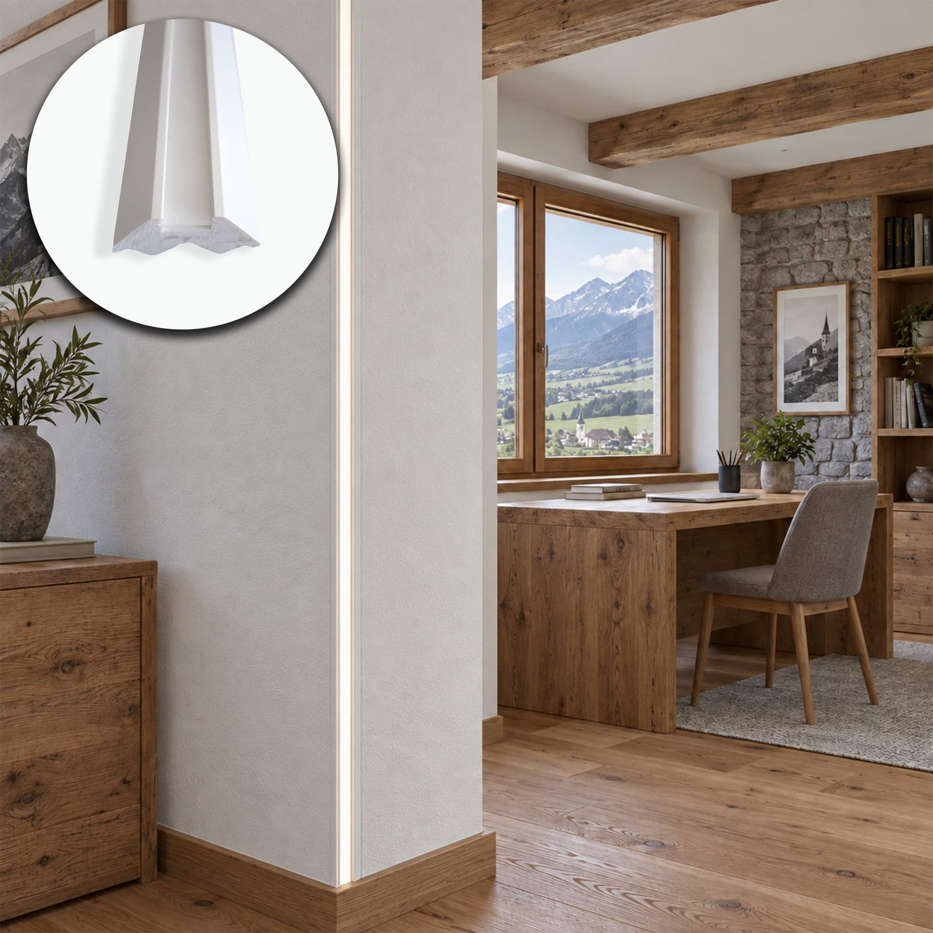 Profilo LED a Gola da Incasso per Cartongesso in Polimero 31x59x2700 mm – JX187 – Venduto al Metro Lineare - 3
