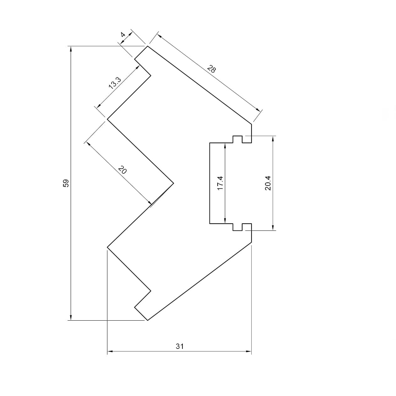 Profilo LED a Gola da Incasso per Cartongesso in Polimero 31x59x2700 mm – JX187 – Venduto al Metro Lineare - 8
