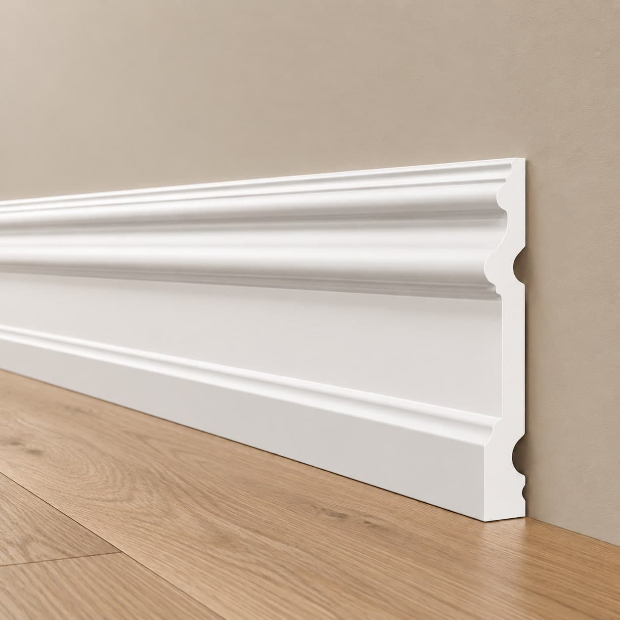 pacco da 112ML di Battiscopa RESISTO in polimeri extracompatti mod. MAGNIFICO Bianco mis. 120x15mm - 3