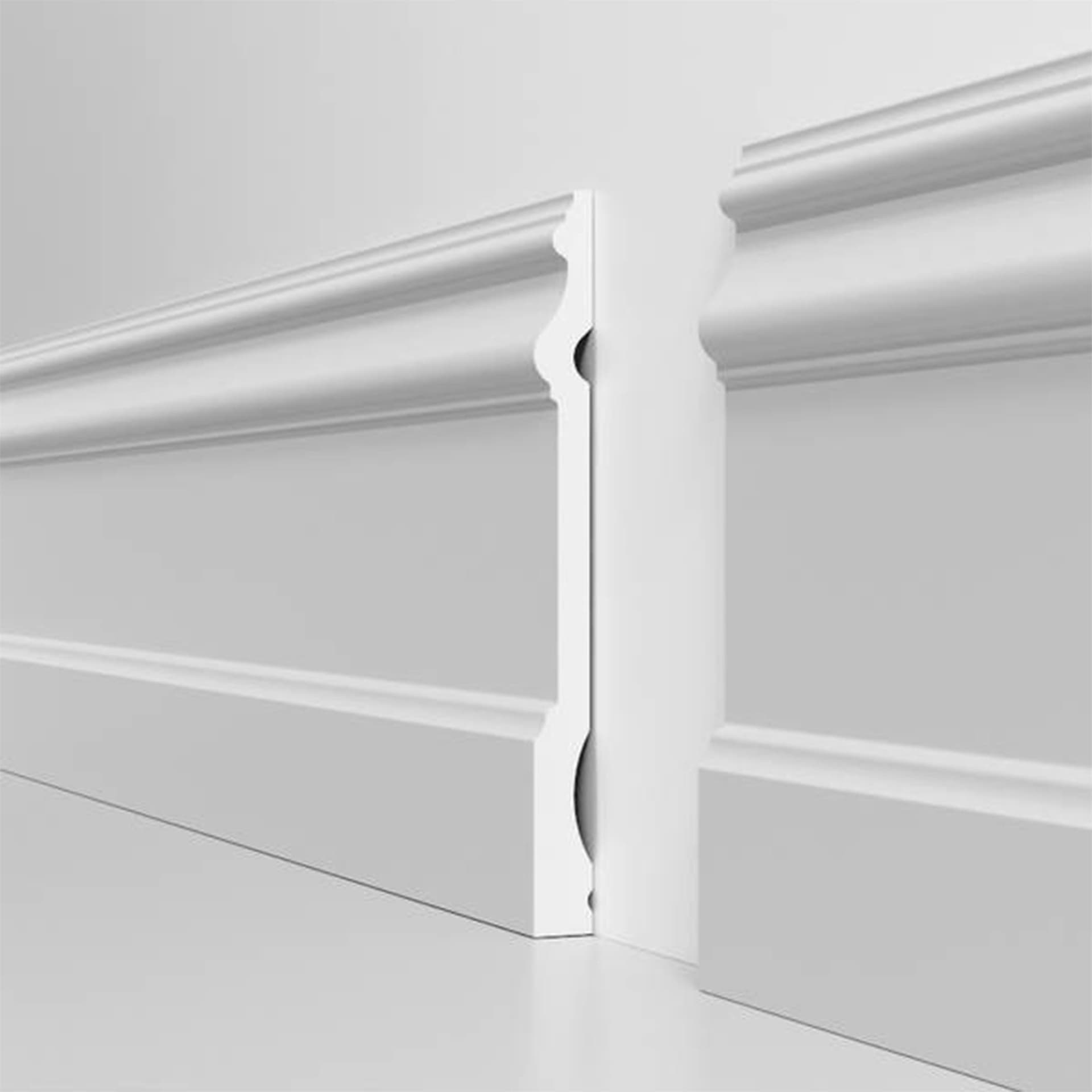 Battiscopa RESISTO in polimeri extracompatti mod. MAGNIFICO Bianco mis. 170x15mm (prezzo al metro) - 3