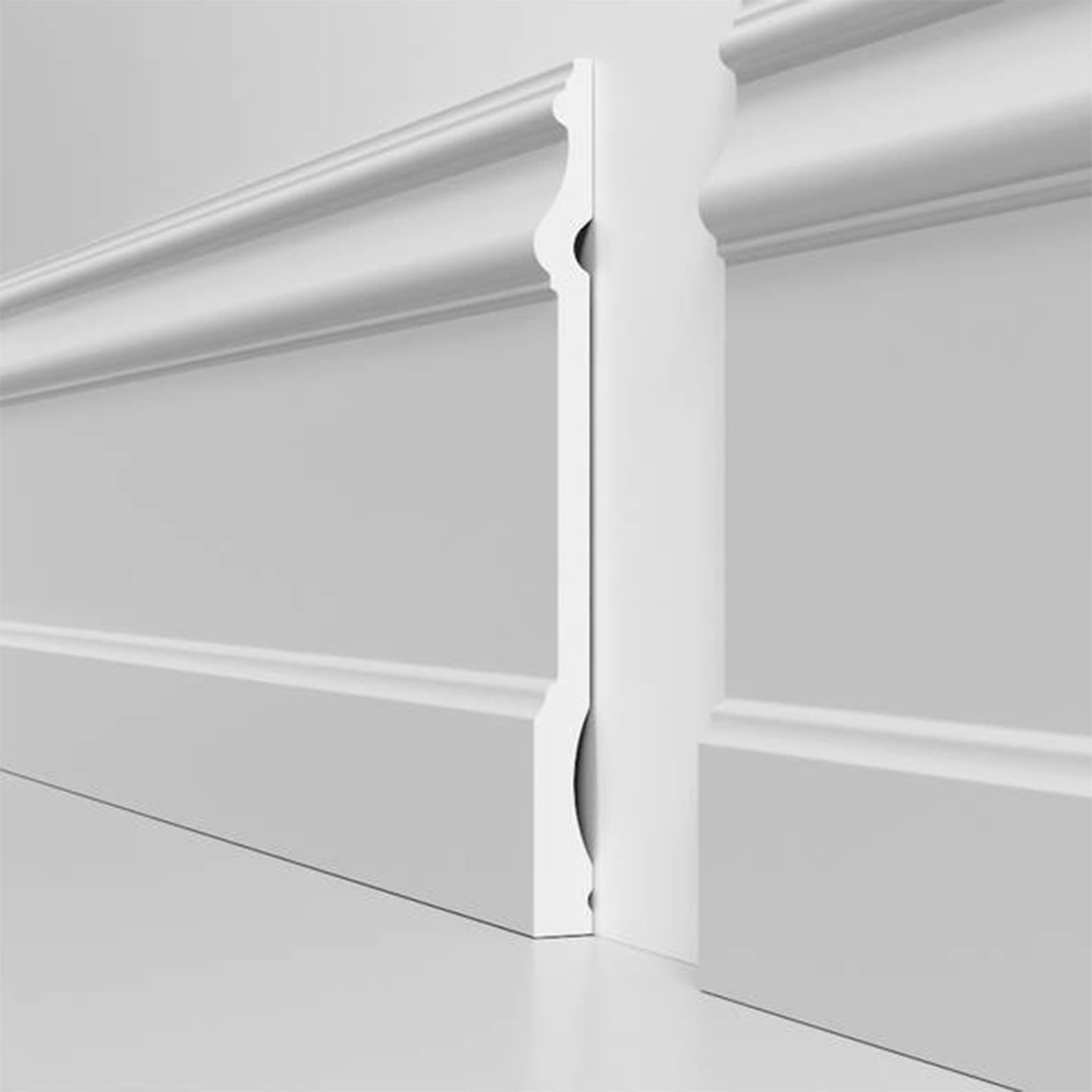 Battiscopa RESISTO in polimeri extracompatti mod. MAGNIFICO Bianco mis. 200x15mm (prezzo al metro) - 3