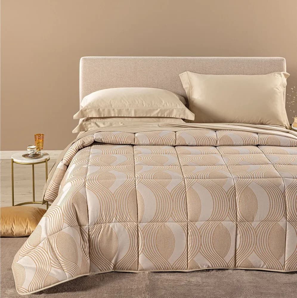 Trapunta Matrimoniale Caleffi Amber Barocco in Raso Jacquard 265x265 cm - 6