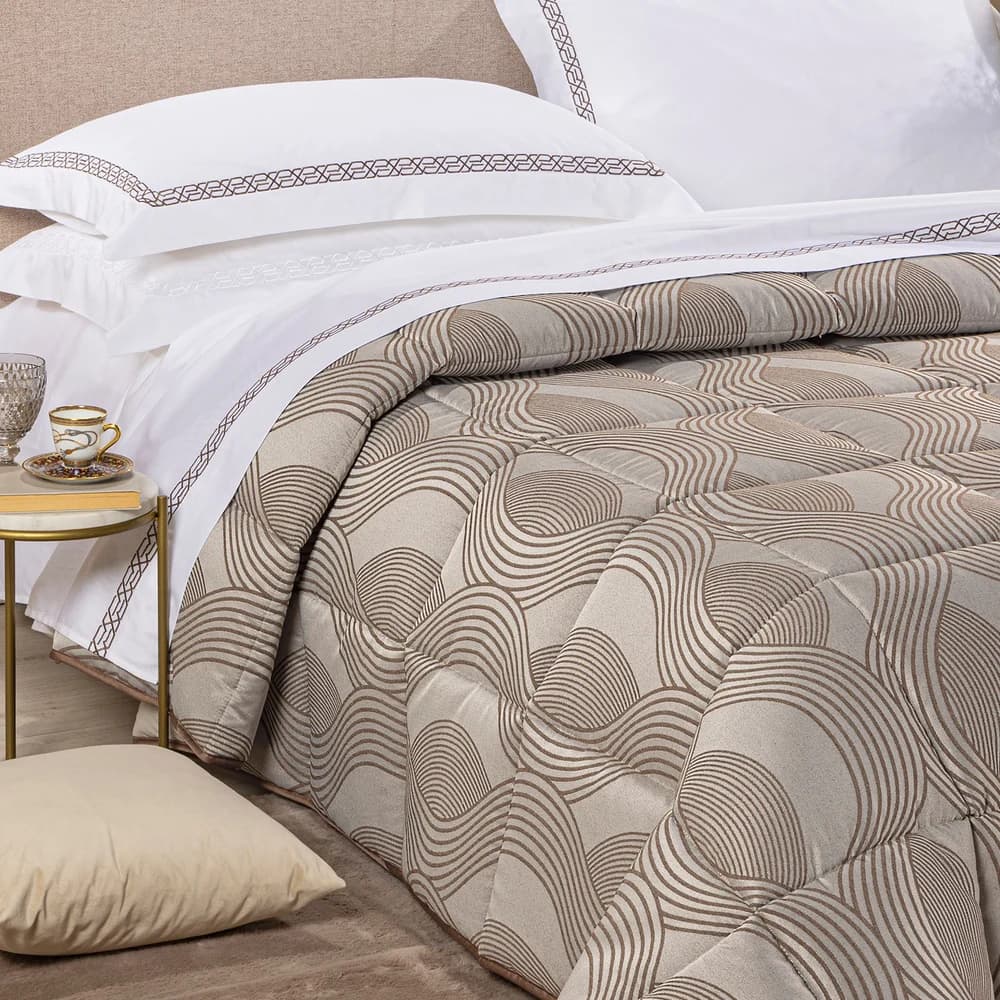 Trapunta Matrimoniale Caleffi Amber Barocco in Raso Jacquard 265x265 cm - 3