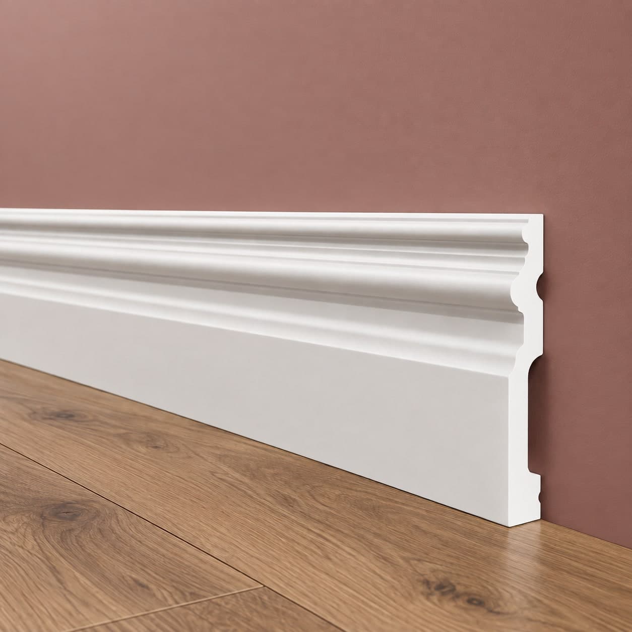 pacco da 112ML di Battiscopa RESISTO in polimeri extracompatti mod. ARISTOCRATICO Bianco mis. 120x15mm - 3