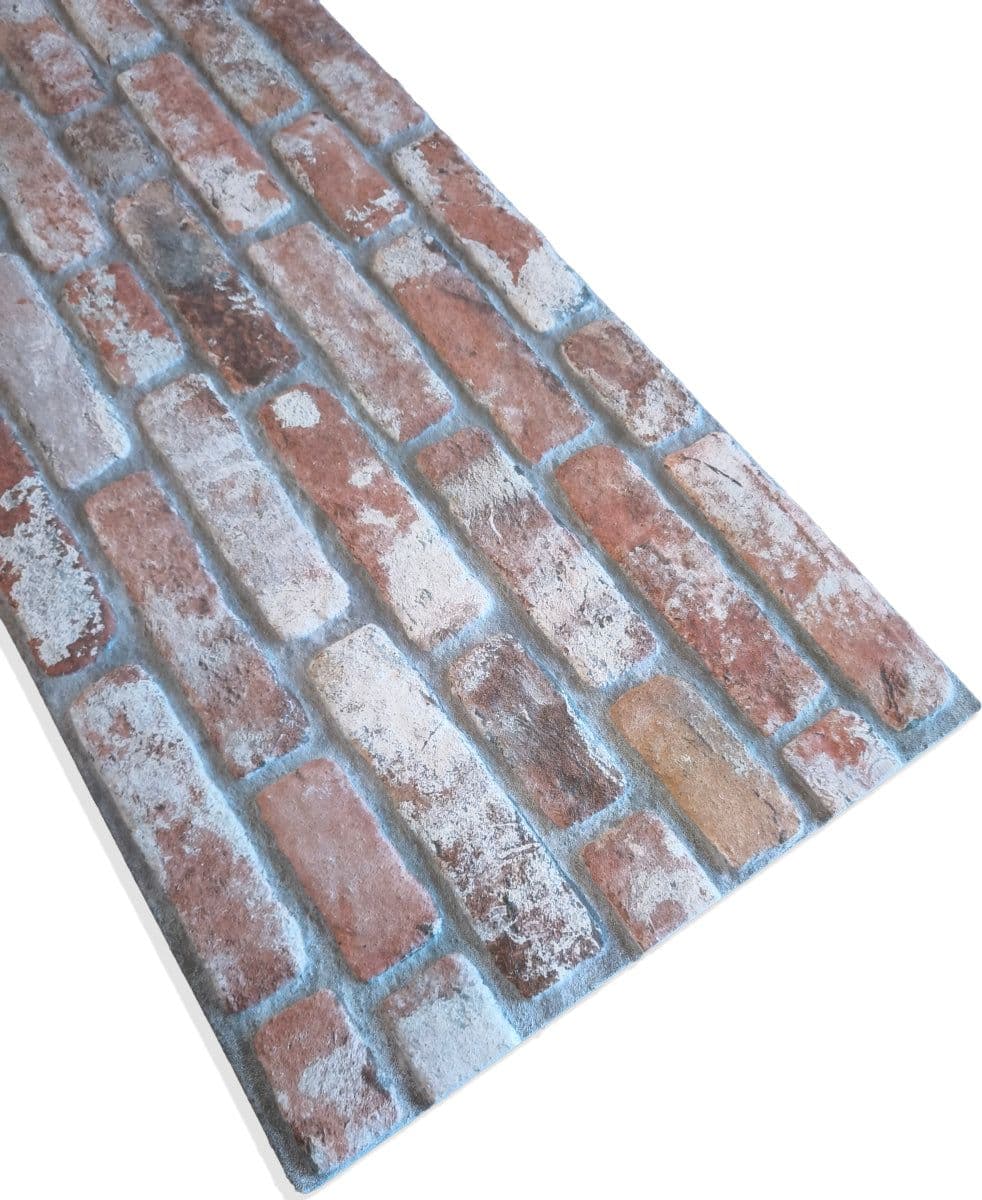 Pannello Isolante per Cappotto Interno ed Esterno in Styrofoam 3D Effetto Mattone Anticato 1200x500x20 mm - 3