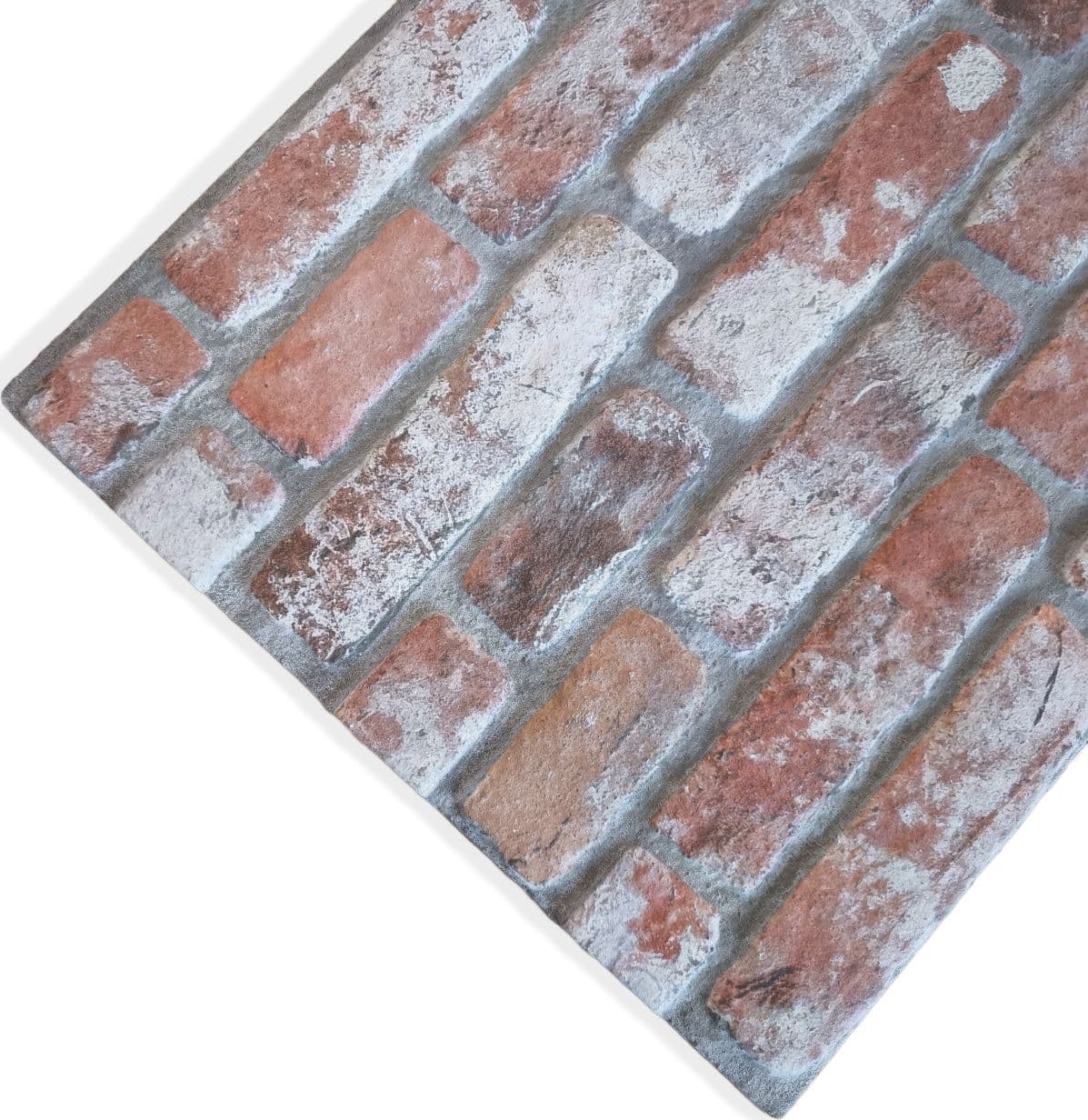 Pannello Isolante per Cappotto Interno ed Esterno in Styrofoam 3D Effetto Mattone Anticato 1200x500x20 mm - 4