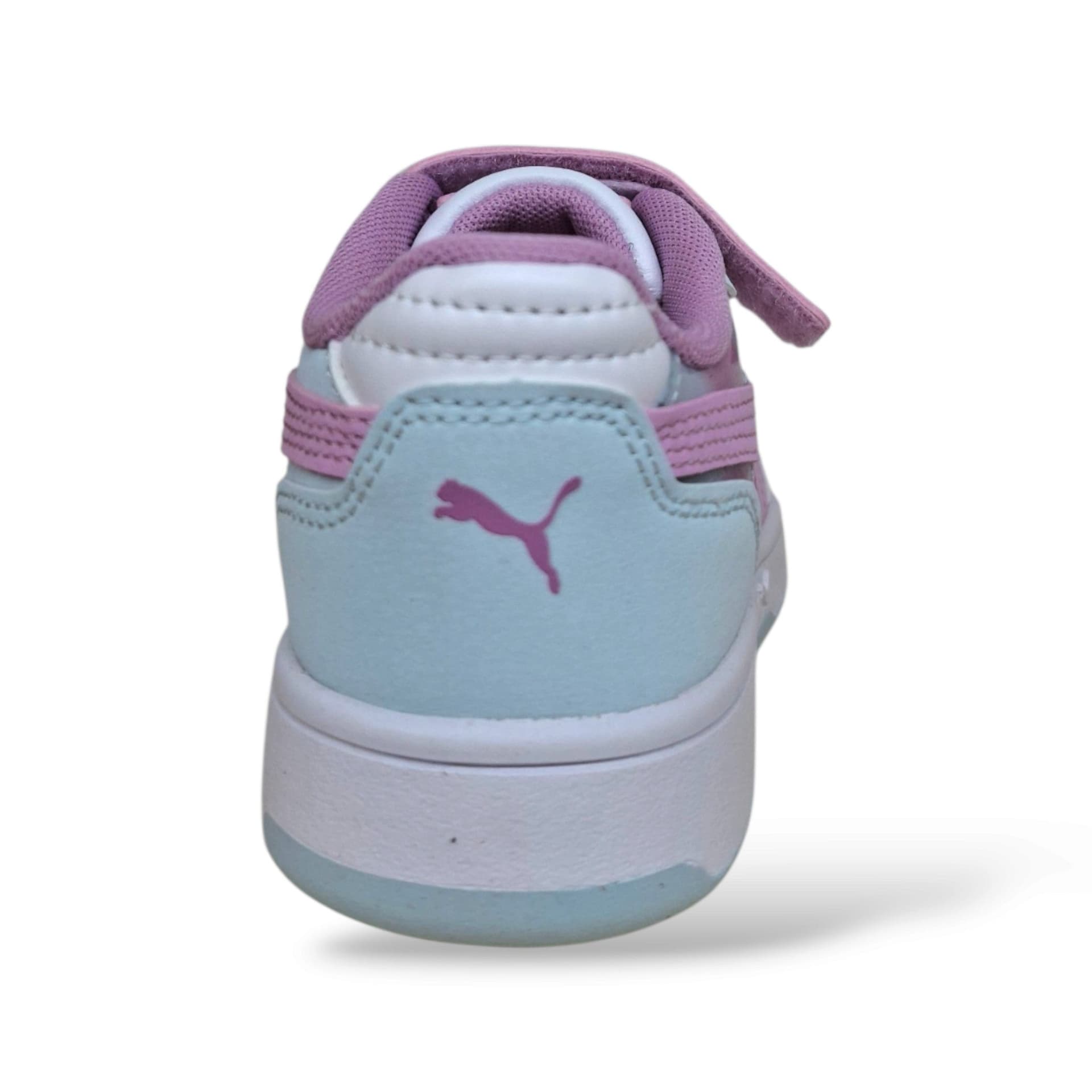 Puma Rebound 407469 Sneakers Basse Bambine Celeste Rosa Bianco | Pelle Laccio Elastico Velcro Basket Retrò Femminile Comoda Scuola Back to School | Taglie 20-35 | Scarpetteria Gica - 3