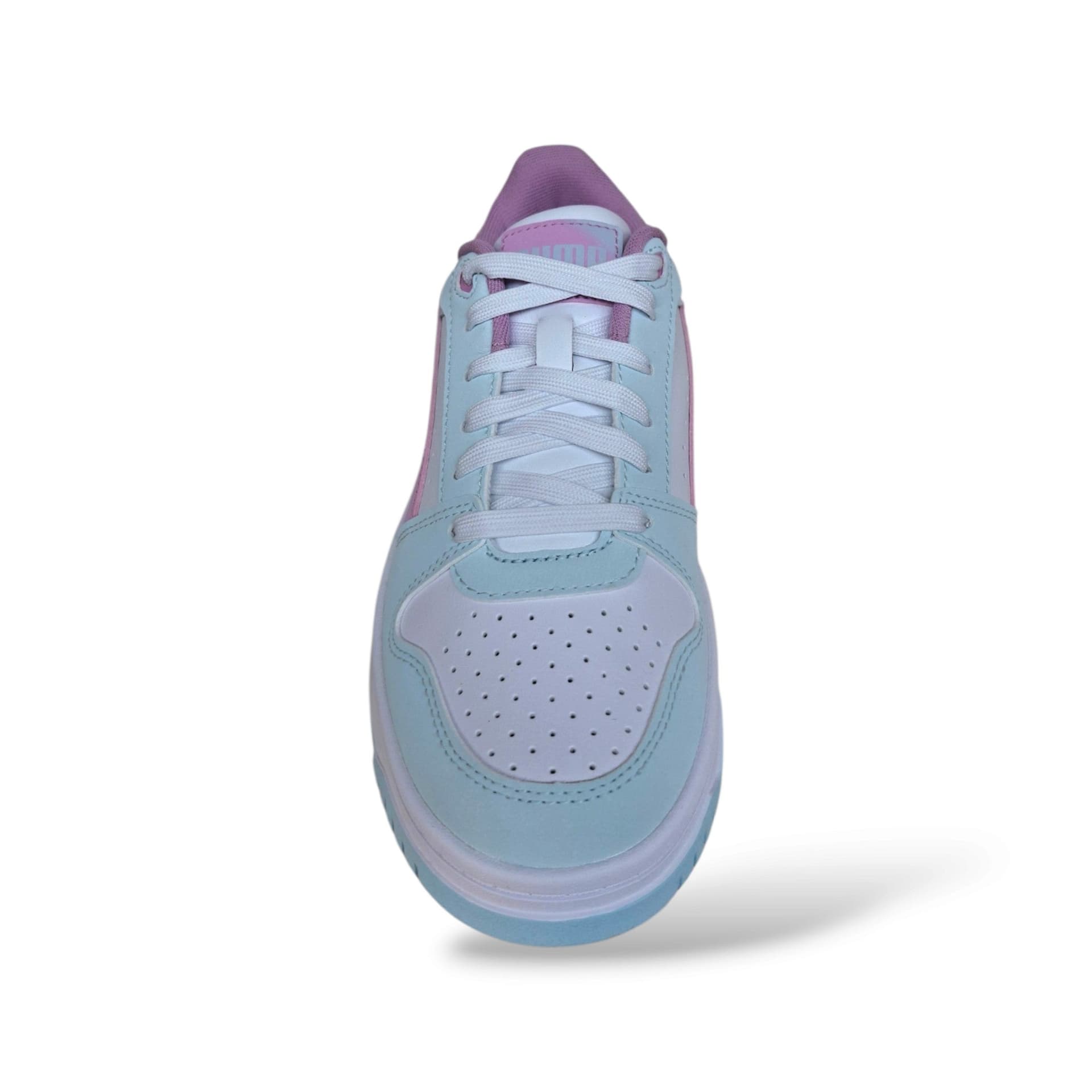 Puma Rebound 407467 Sneakers Bambine Ragazze Celeste Rosa Bianco | Pelle Alta Basket Pastello Lacci Sportiva Femminile Dolce Fresca Contemporanea Back to School | Taglie 36-39 | Scarpetteria Gica - 4