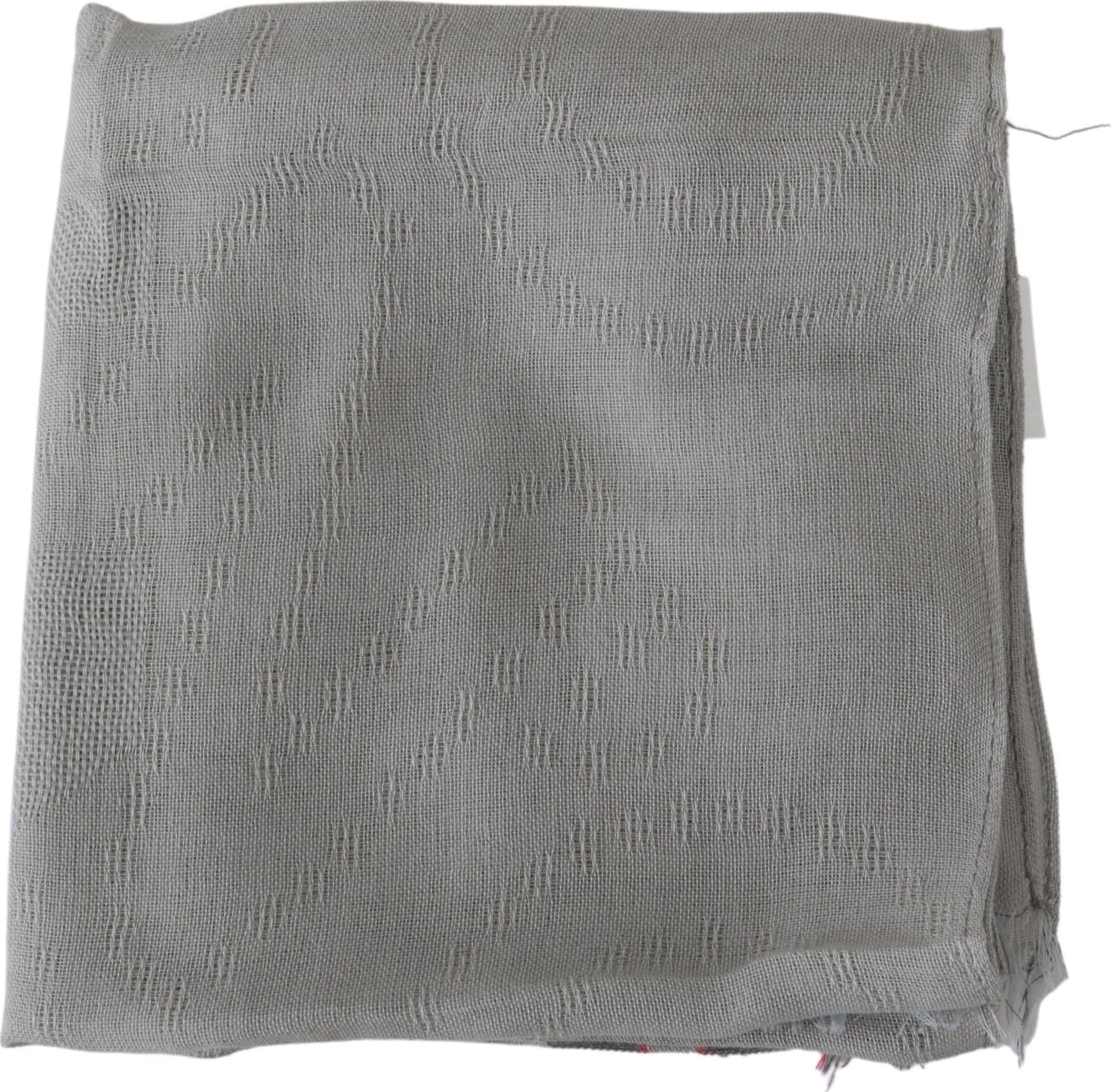 Costume National Gray Fringe Neck Wrap Cotton Scarf - 4
