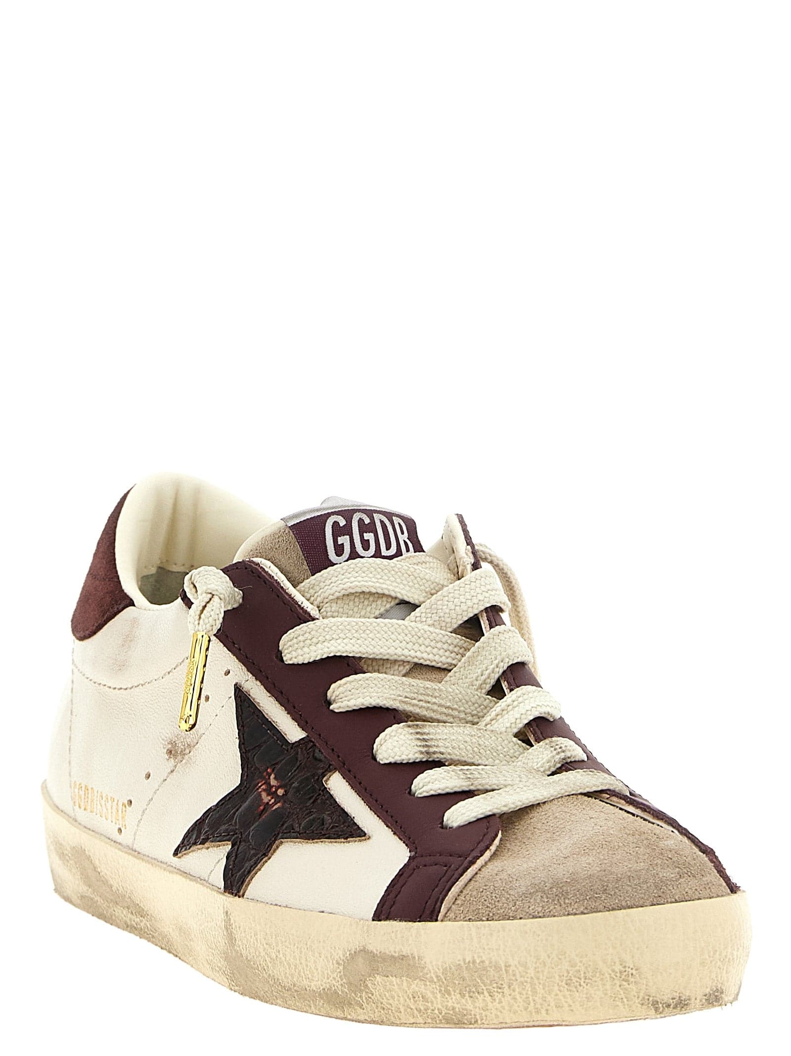 Golden Goose Bordeaux Leather Low Top Sneakers - 2