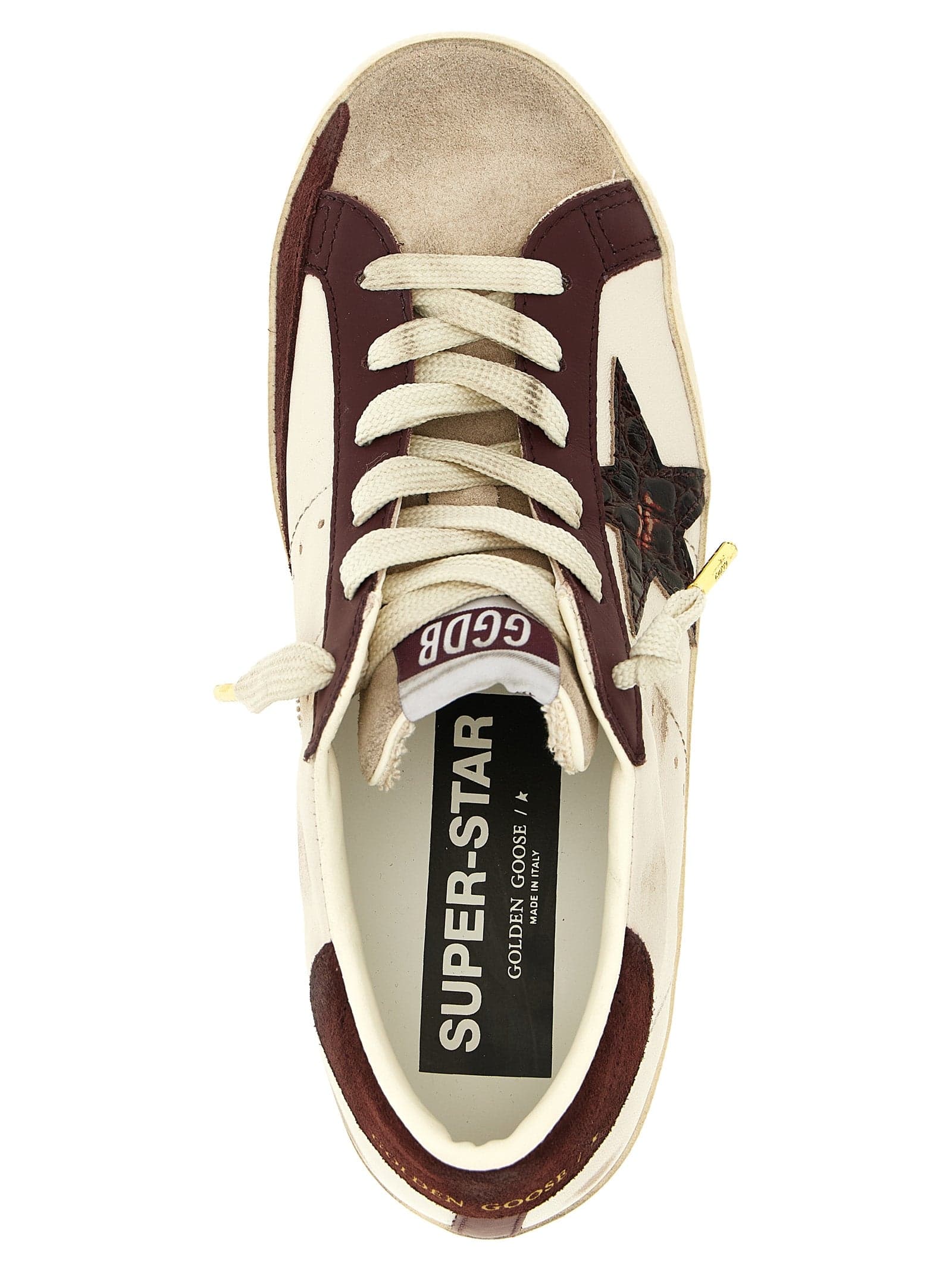 Golden Goose Bordeaux Leather Low Top Sneakers - 4
