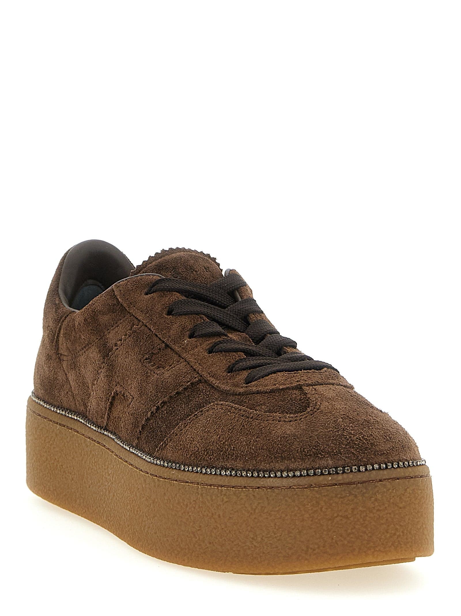 Hogan Brown Calfskin Platform Sneakers - 2