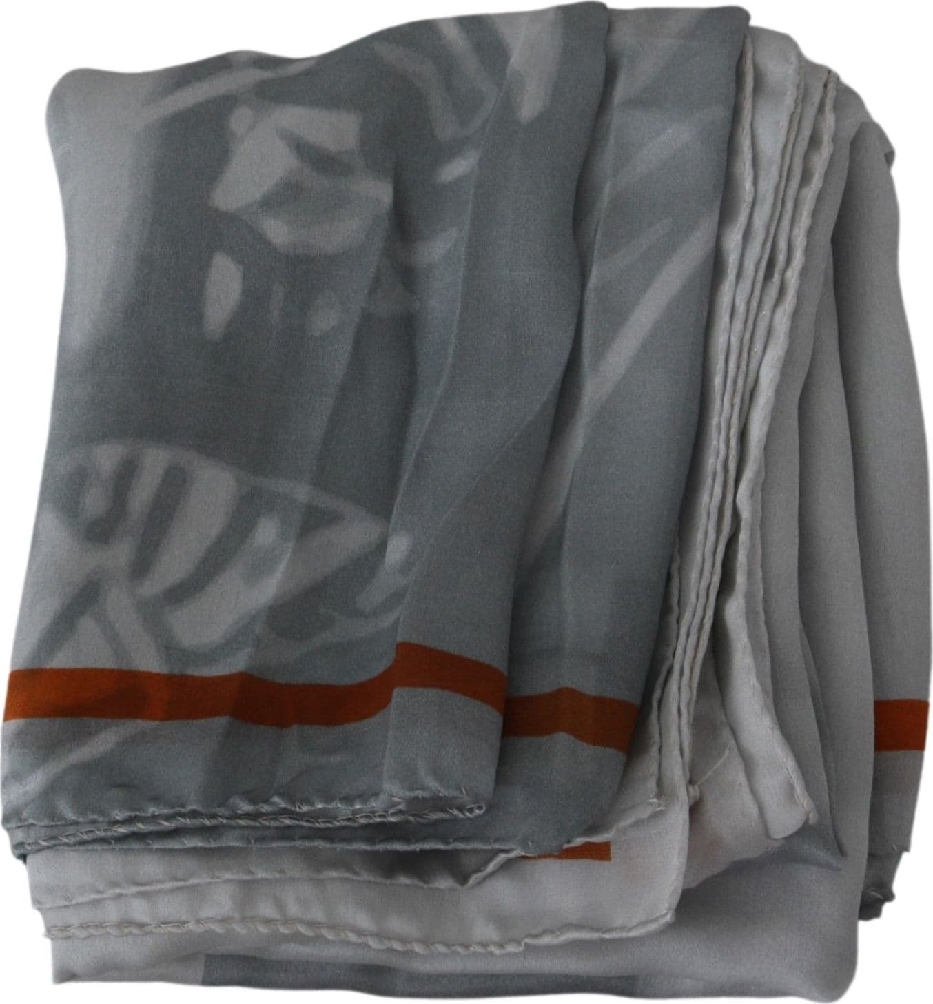 Costume National Gray Red Silk Shawl Foulard Wrap Scarf - 5