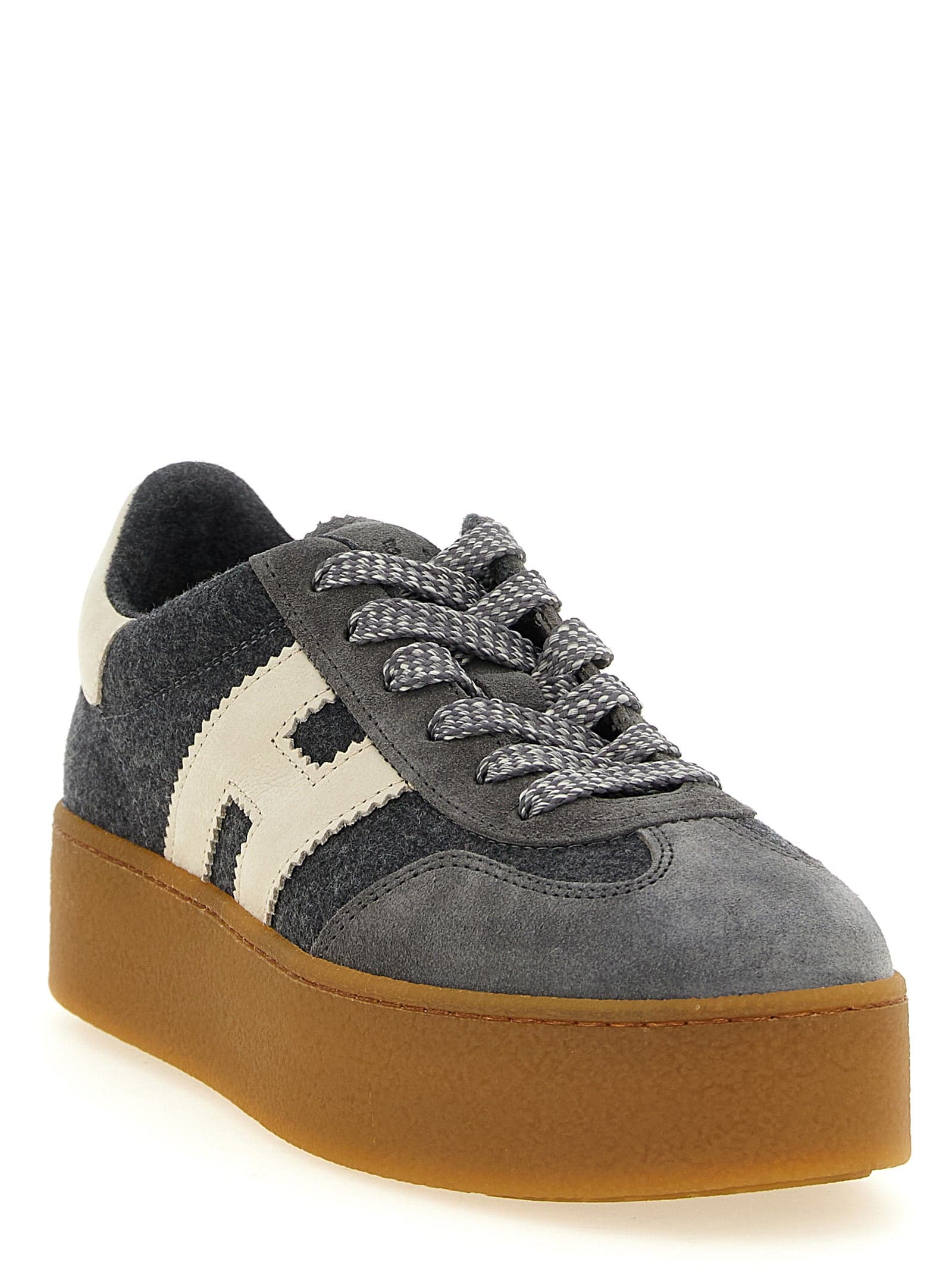 Hogan Gray Wool Platform Sneakers - 2