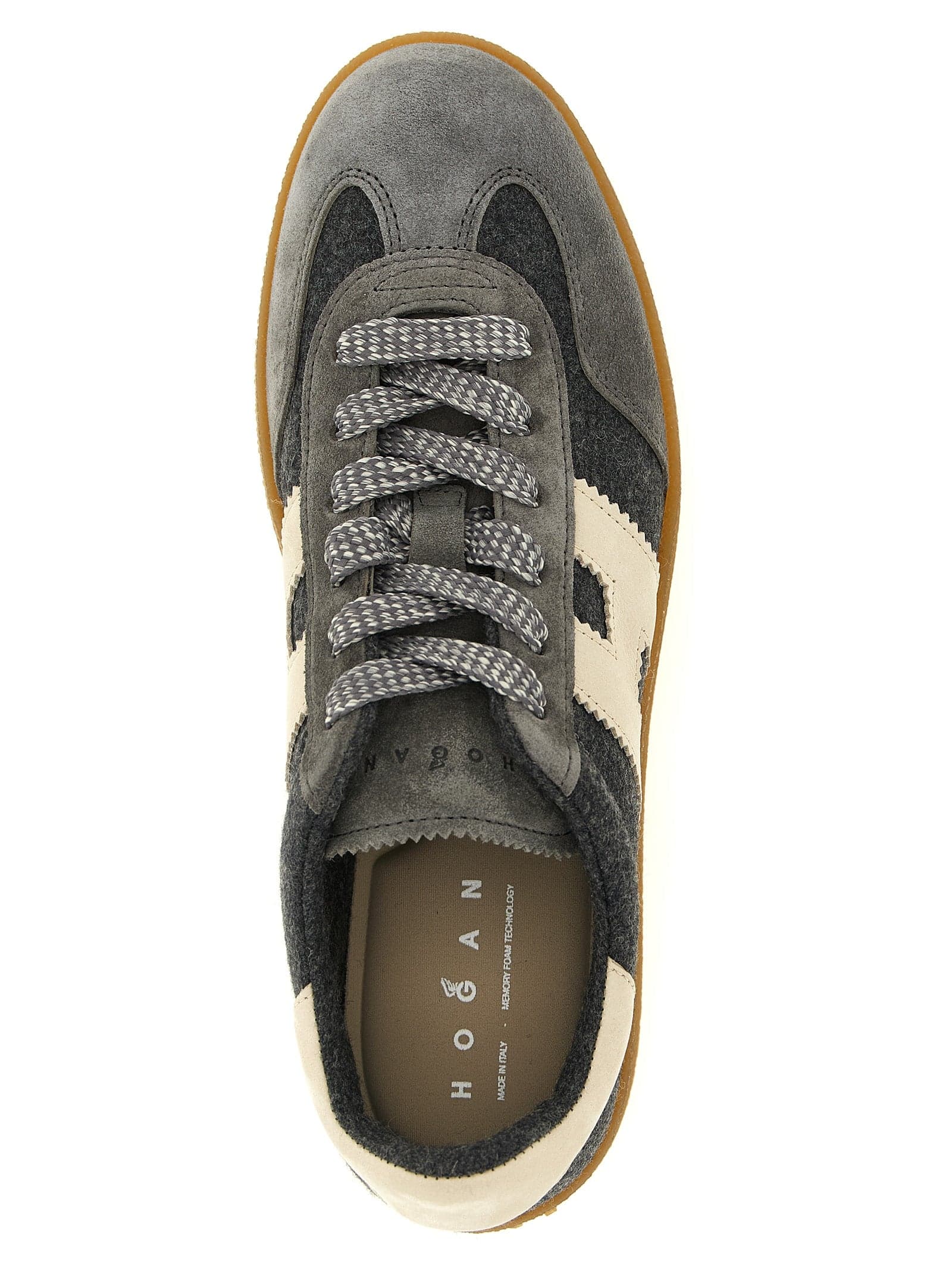 Hogan Gray Wool Platform Sneakers - 4