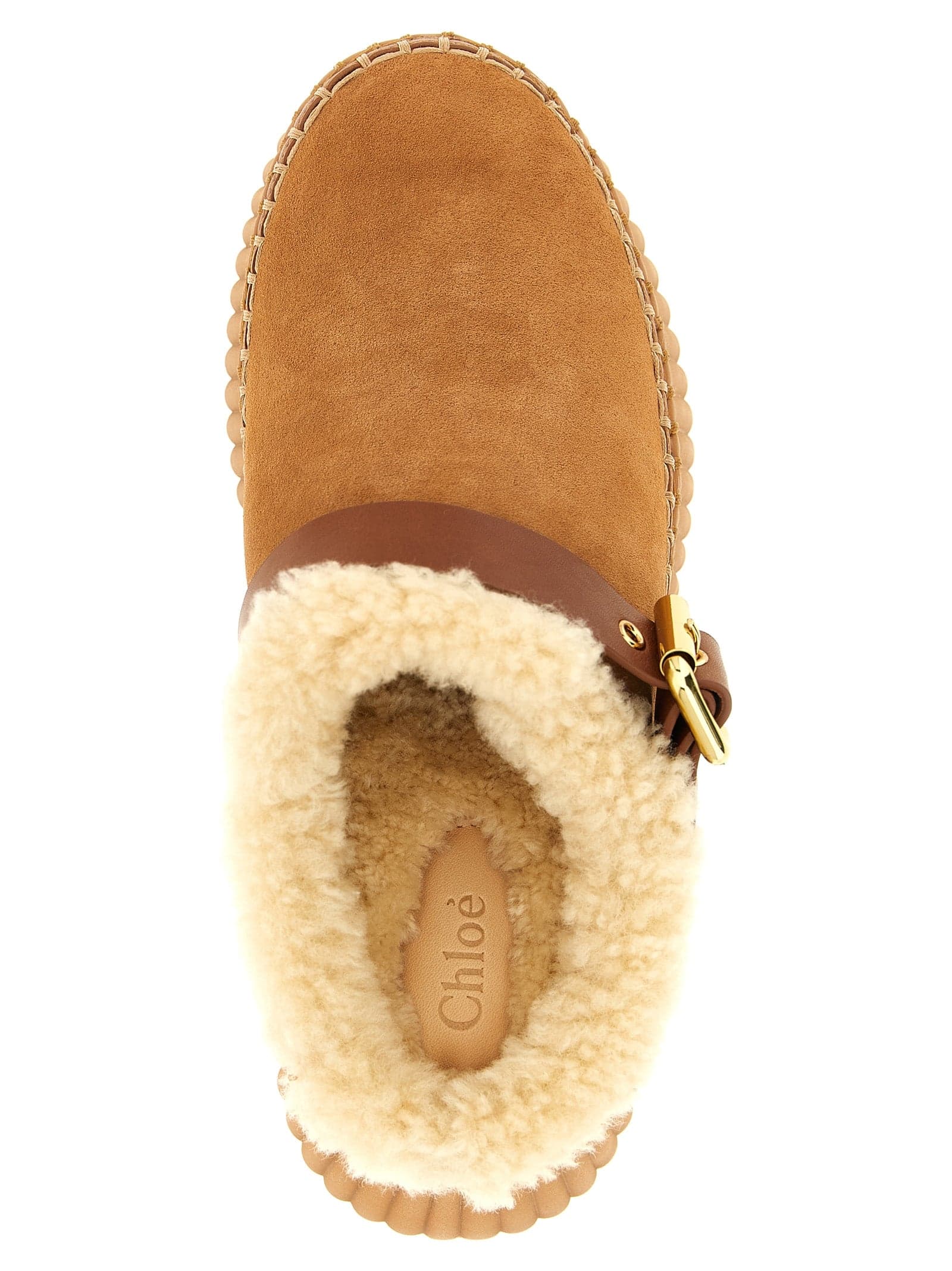 Chloé Brown Cowhide Wedge Sandals - 4