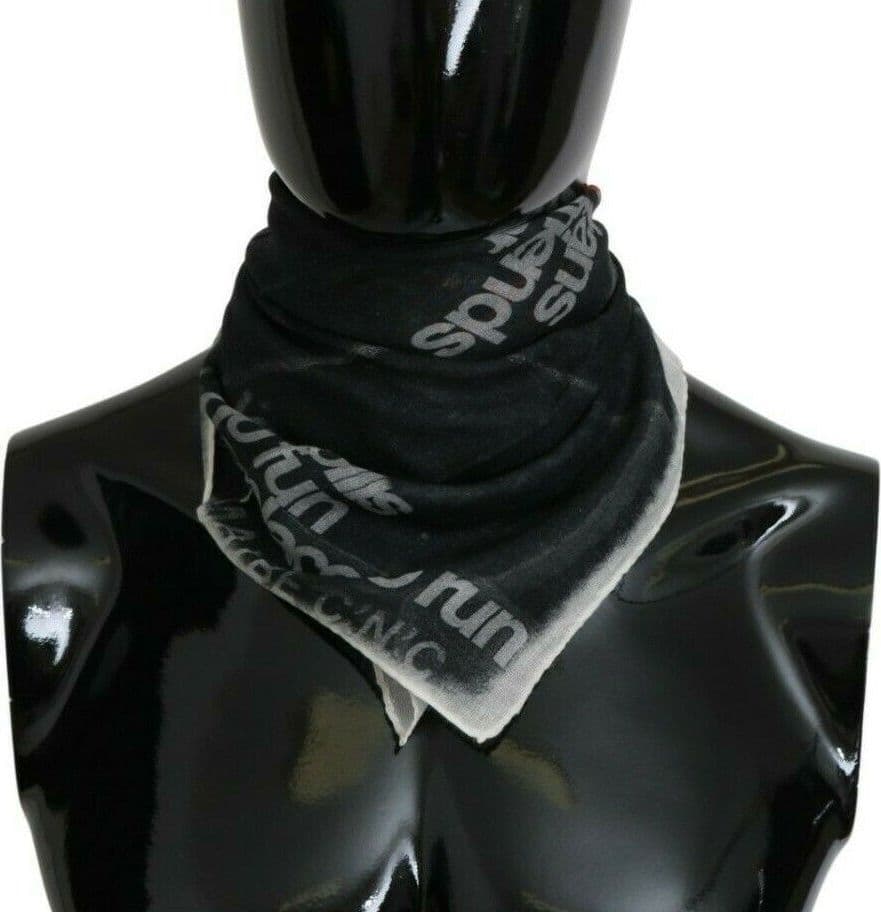 Costume National Dark Gray Wool Foulard Branded Scarf - 2
