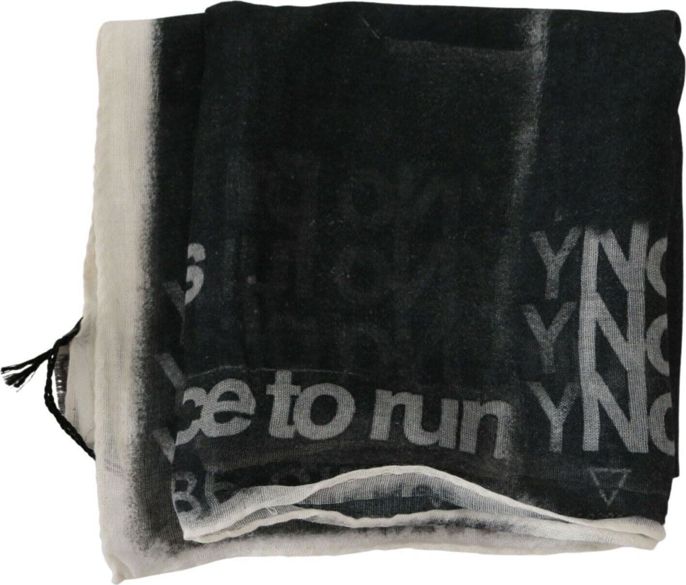 Costume National Dark Gray Wool Foulard Branded Scarf - 5