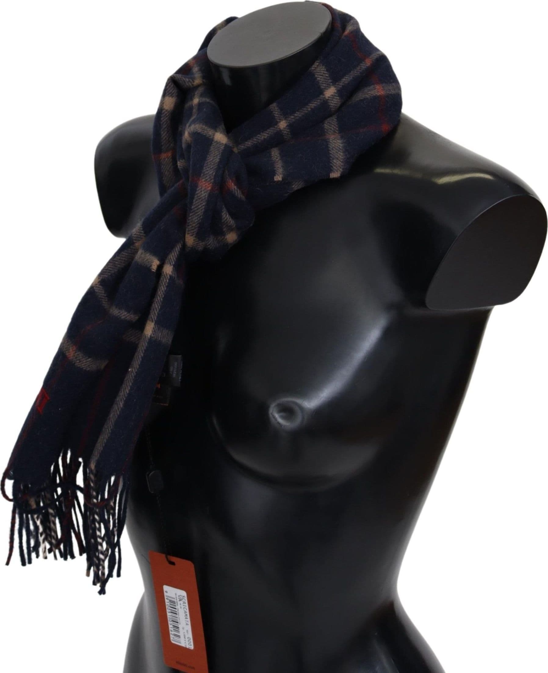Missoni Black Checkered Unisex Neck Wrap Fringes Scarf - 2