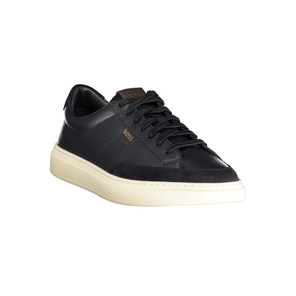 Hugo Boss Blue Leather Men's Sneakers - 2