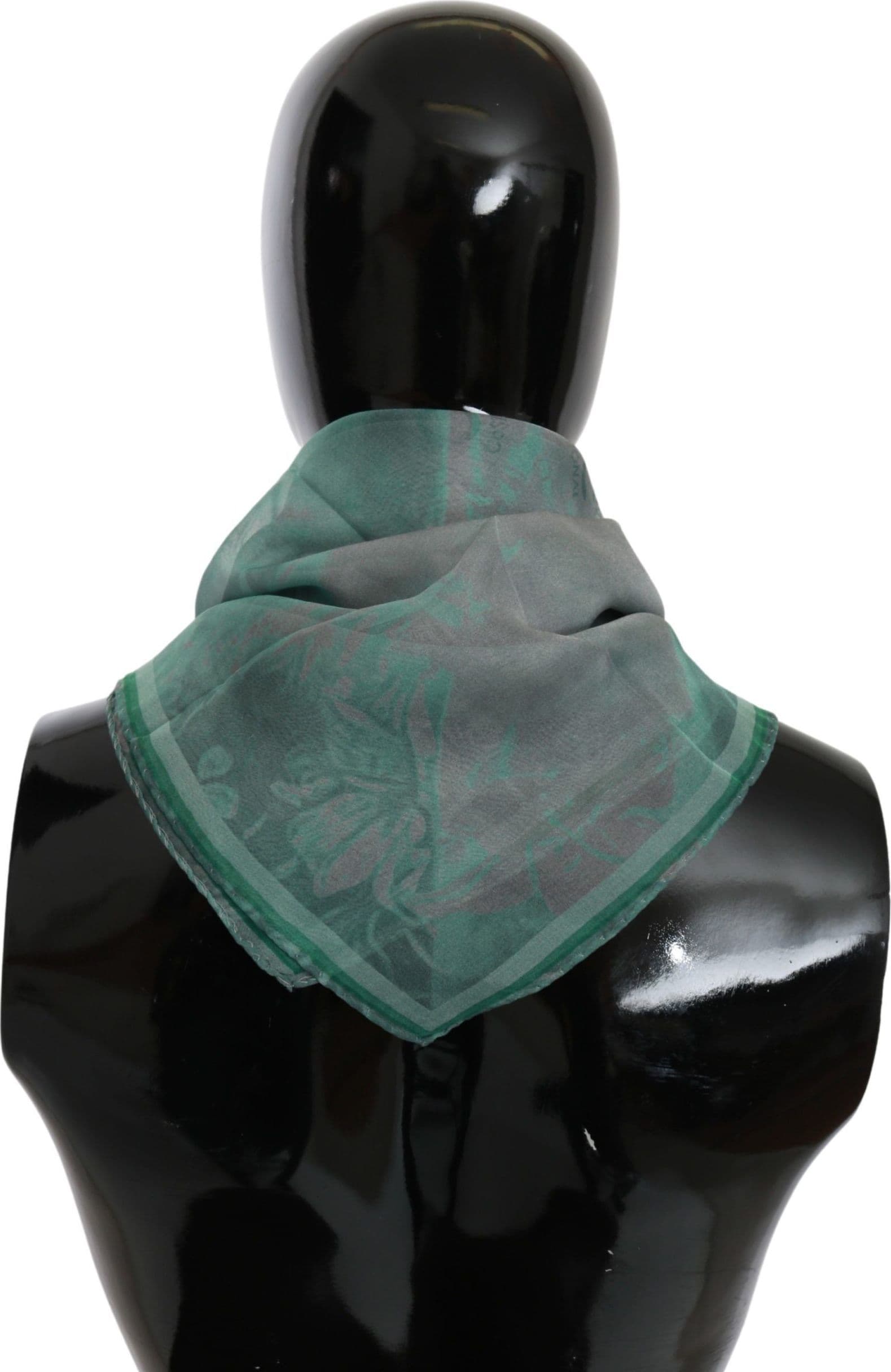 Costume National Green Silk Shawl Foulard Wrap Scarf - 2